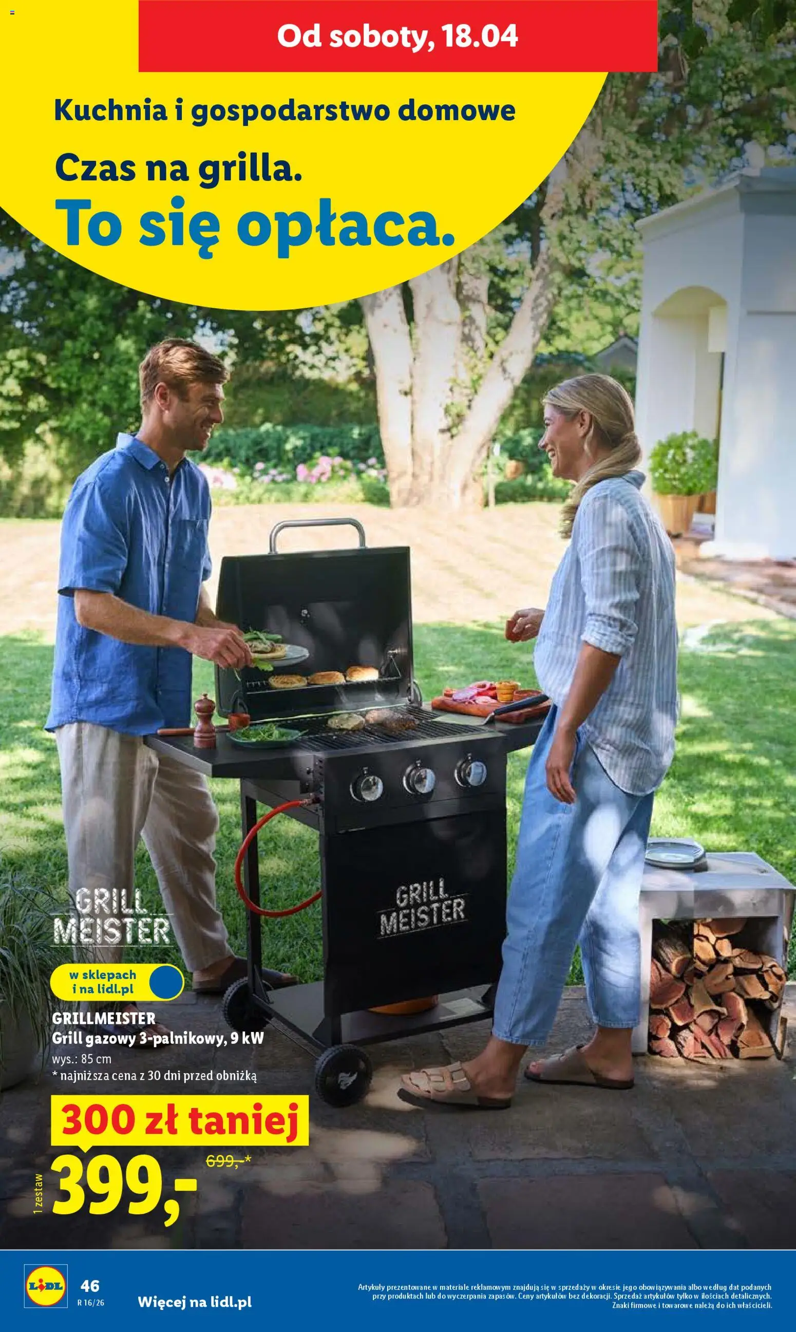 Lidl gazetka od 16.04.2026 | Strona: 46 | Produkty: Grill, Grill gazowy