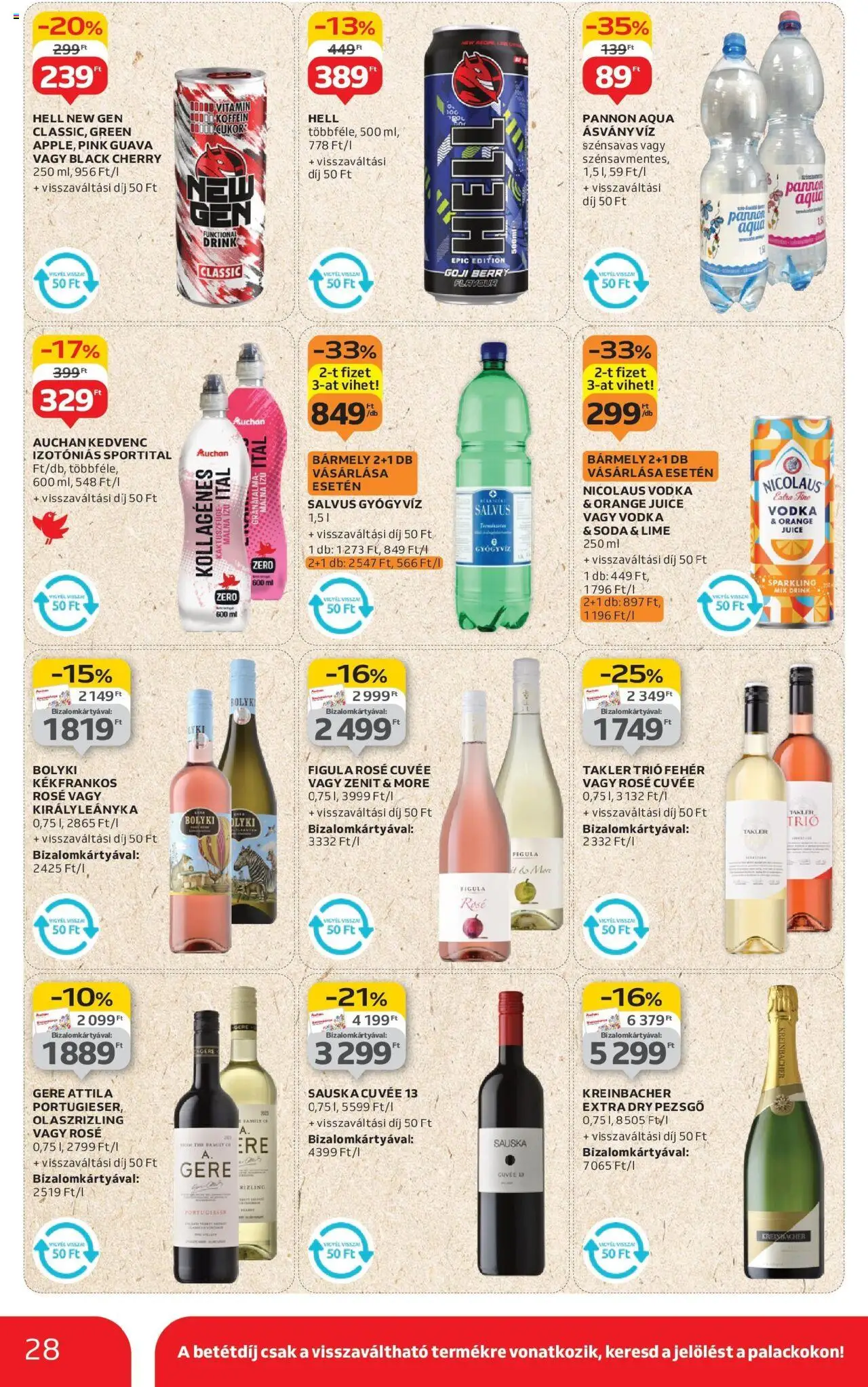Auchan akciós ujság - amely érvényes a következő dátumtól: 07.08.2025 | Oldal: 28 | Termékek: Lime, Pezsgő, Gránátalma, Vodka