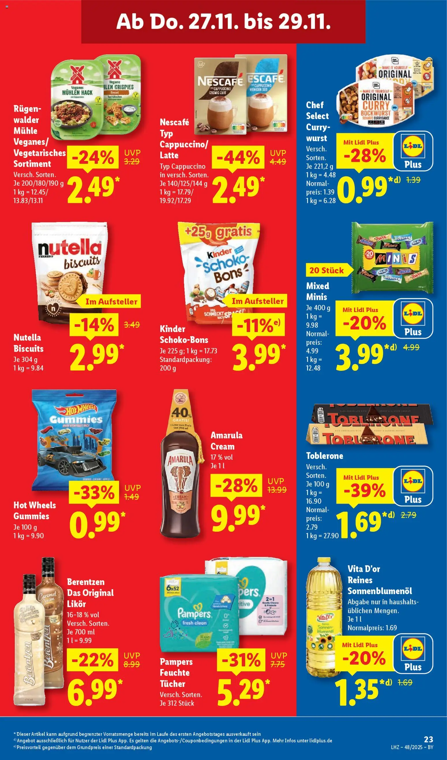 Lidl Prospekt Uffenheim – gültig ab 24.11.2025 | Seite: 31 | Produkte: Mühle, Sonnenblumenol, Pampers, Berentzen