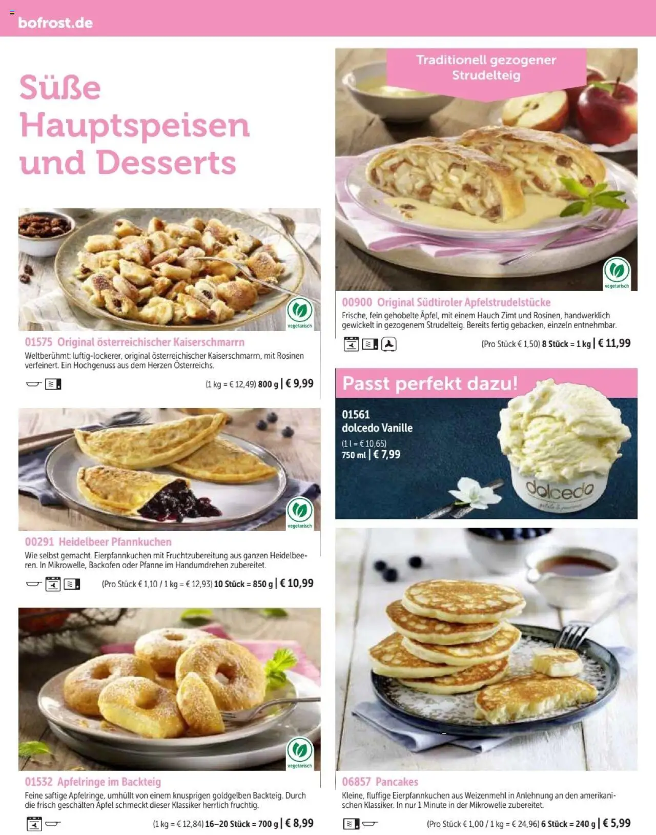 Bofrost Katalog - gültig ab dem 07.09.2025 | Seite: 132 | Produkte: Mikrowelle, Äpfel, Pfannkuchen, Rosinen