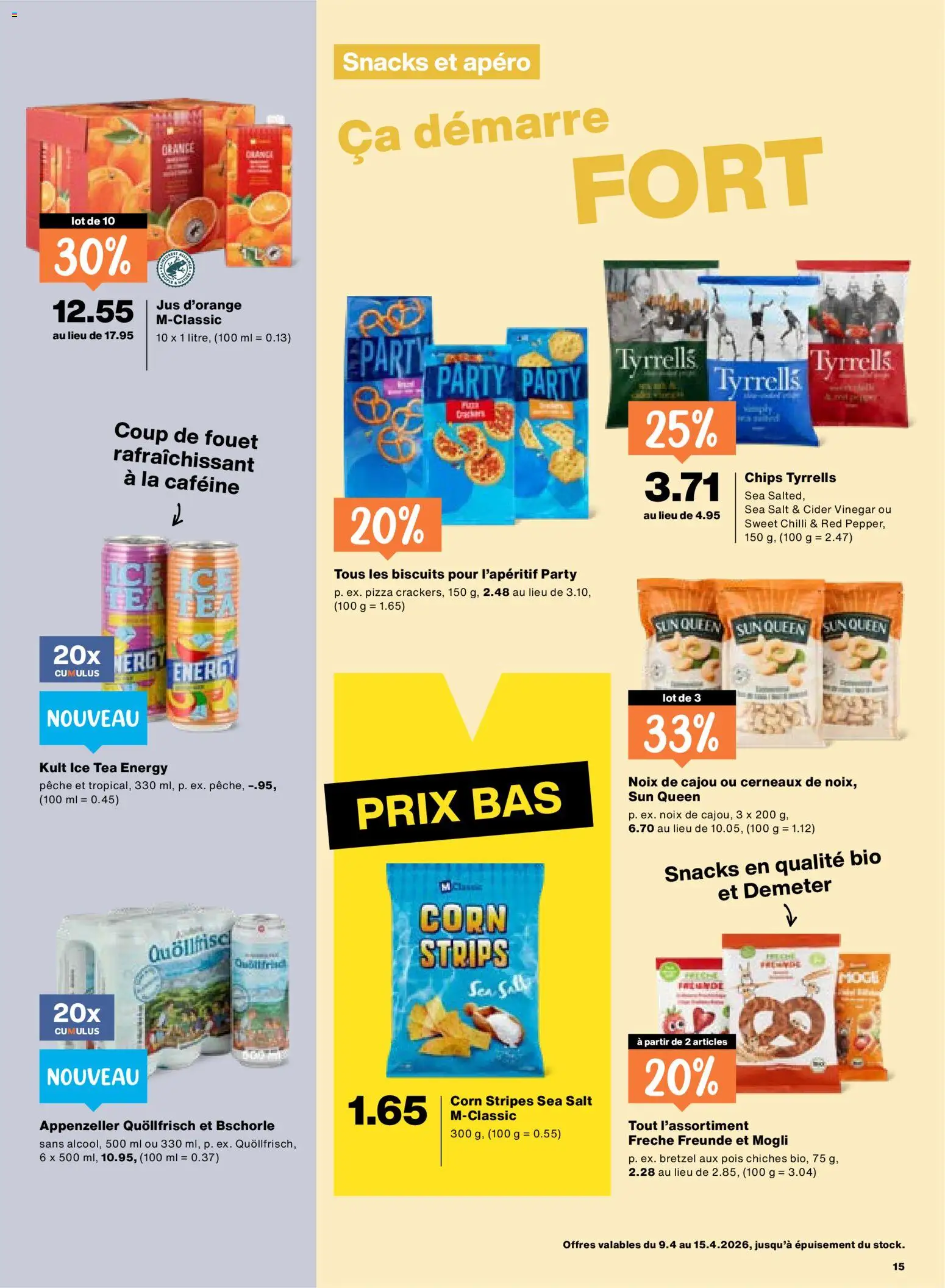 Migros aktionen FR – gültig ab 09.04.2026 | Seite: 15 | Produkte: Pizza, Chips