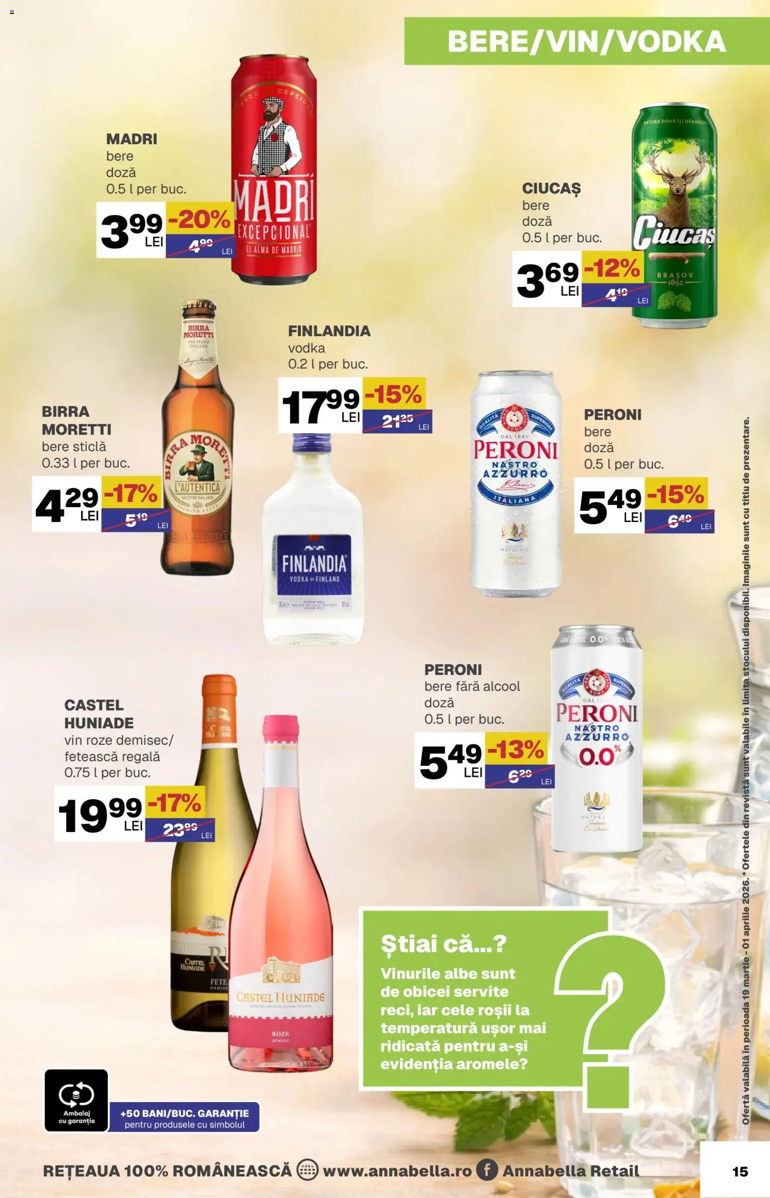 Noul catalog Annabella – valabil de la 19.03.2026 | Pagină: 15 | Produse: Vin, Bere, Roșii, Vodka