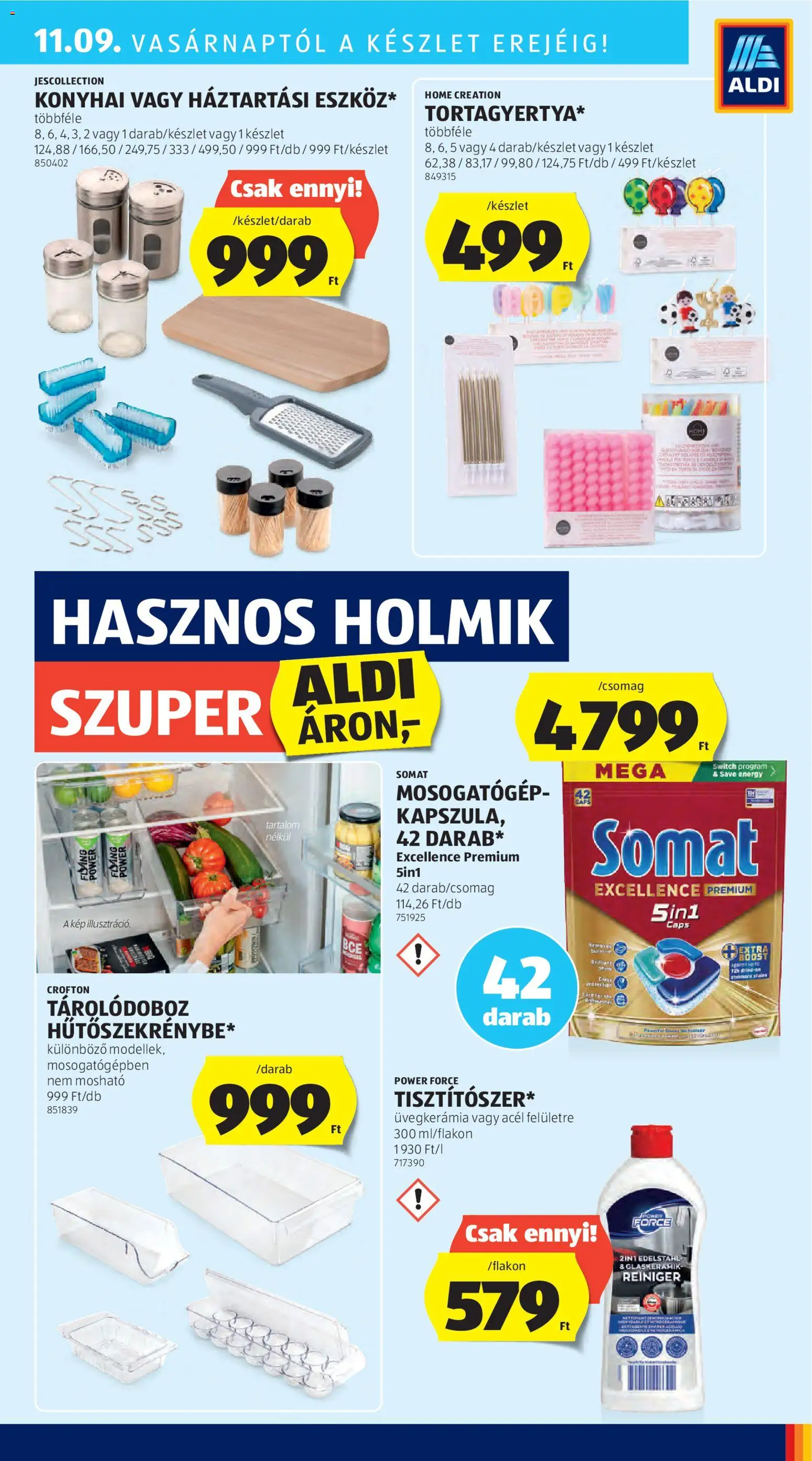 Aldi akciós ujság - amely érvényes a következő dátumtól: 06.11.2025 | Oldal: 11 | Termékek: Somat, Mosogatógép, Tárolódoboz