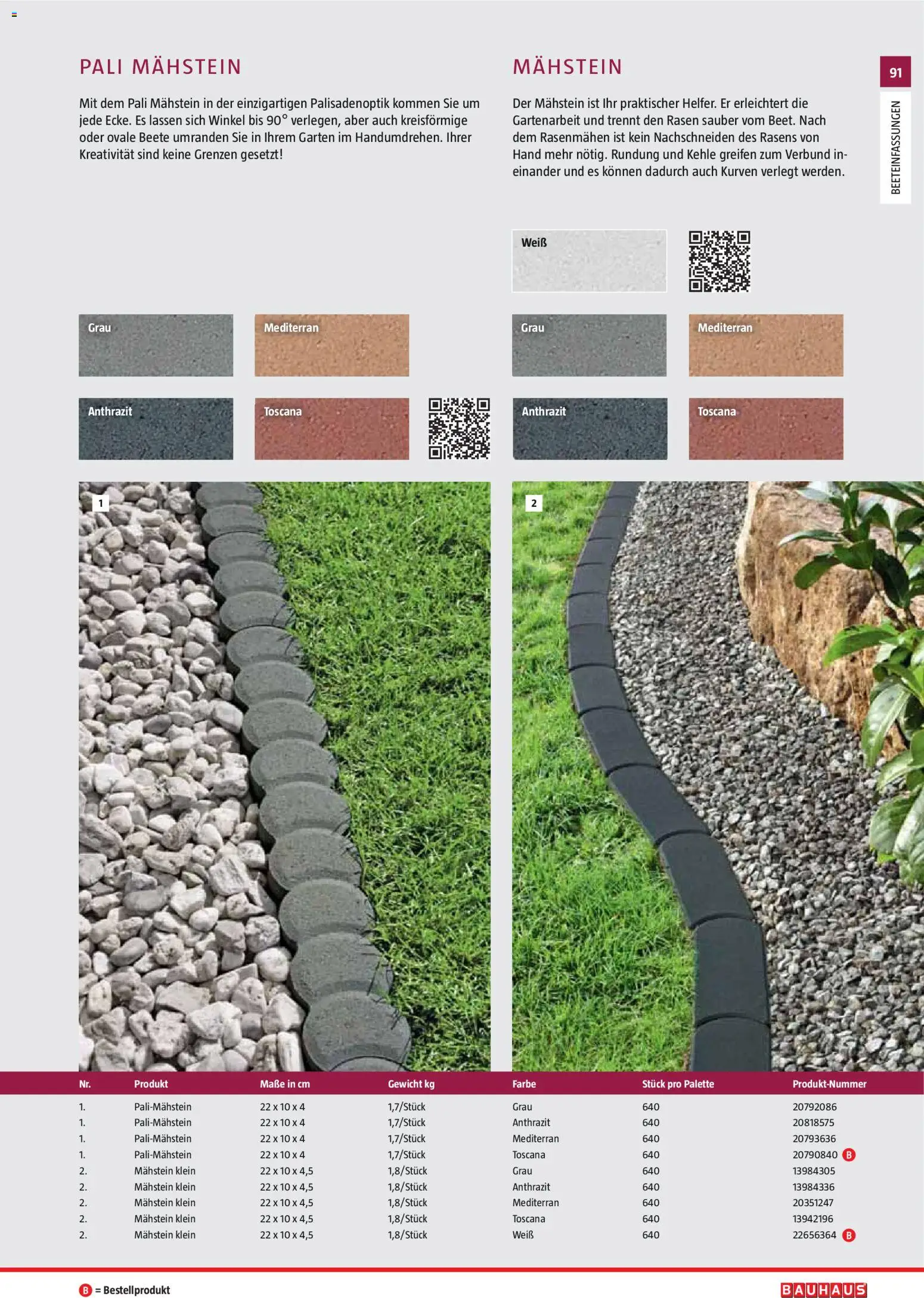 Bauhaus Gartenbaumaterialien gültig ab 01.04.2026 | Seite: 91 | Produkte: Gewicht