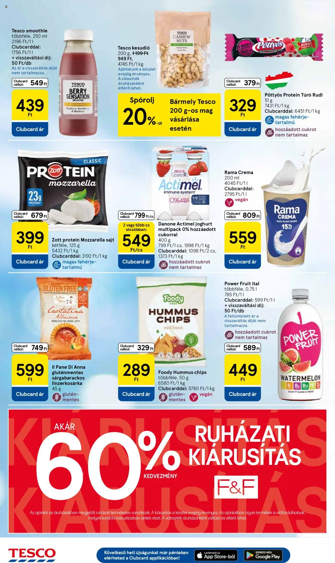 Tesco akciós ujság - amely érvényes a következő dátumtól: 14.08.2025 | Oldal: 6 | Termékek: Kesudió, Vitamin d, Túró rudi, Smoothie