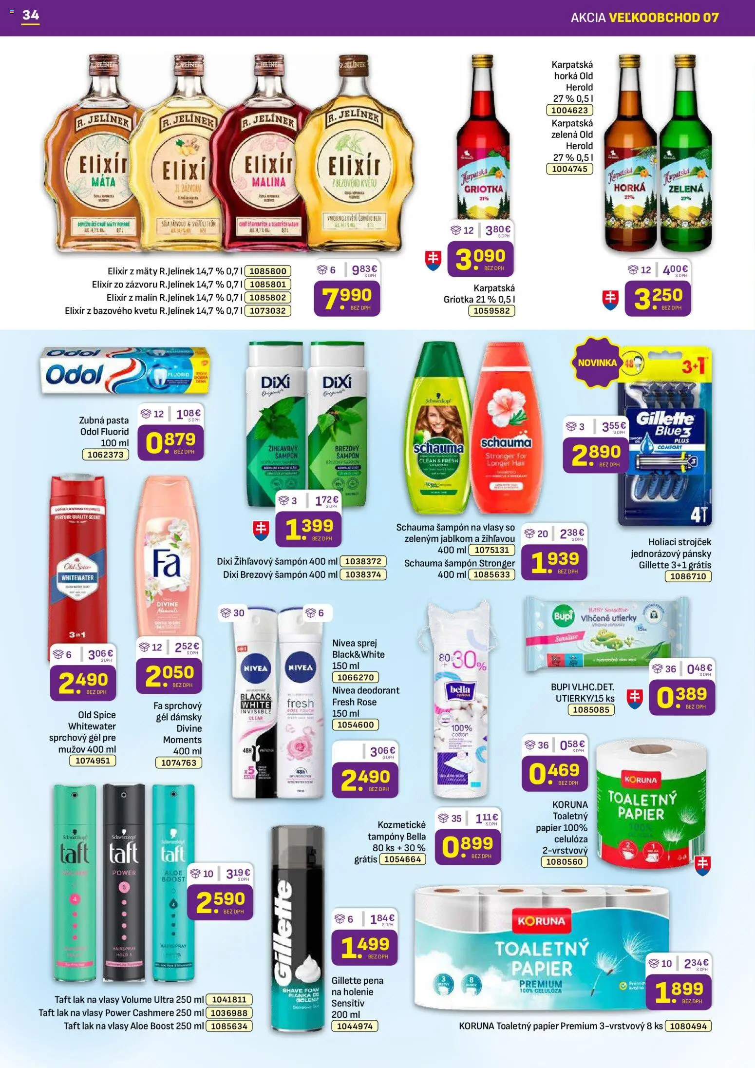 Nové Libex akcie – leták je platný od 07.04.2026 | Strana: 34 | Produkty: Strojček, Holiaci strojček, Nivea, Šampón
