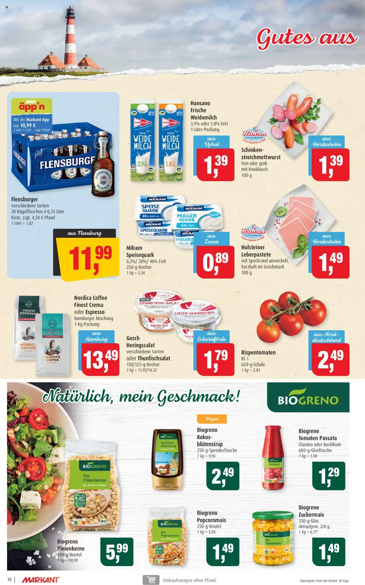 Markant Prospekt 	 - gültig ab dem 11.08.2025 | Seite: 10 | Produkte: Tomaten, Knoblauch, Schinken, Speisequark