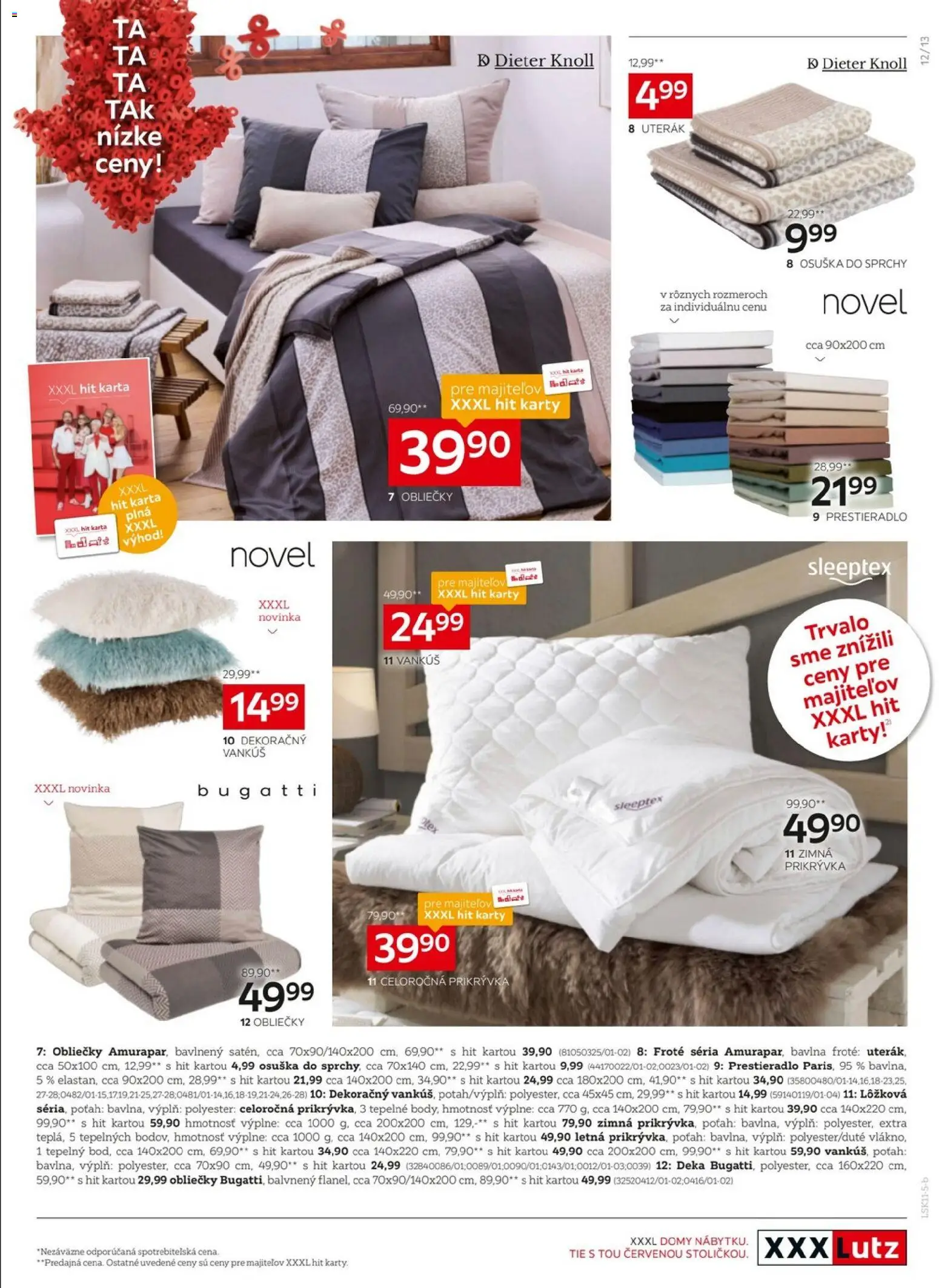 Nové XXXLutz akcie – leták je platný od 10.11.2025 | Strana: 13 | Produkty: Obliečky, Vankúš, Uterák, Osuška