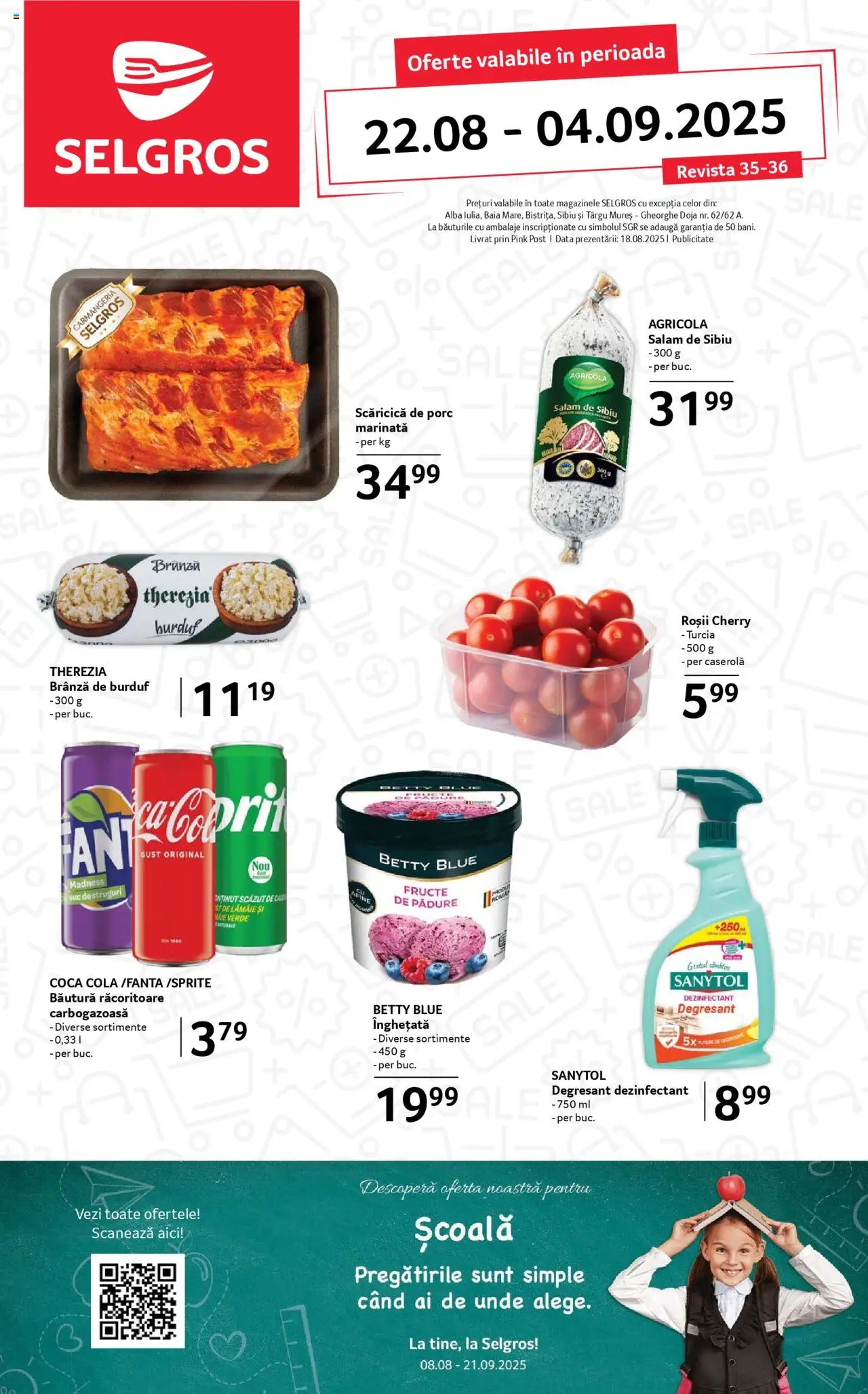 Catalog Selgros - Food – valabil de la 22.08.2025 | Pagină: 1 | Produse: Amerikan servis, Brânză, Salam, Înghețată