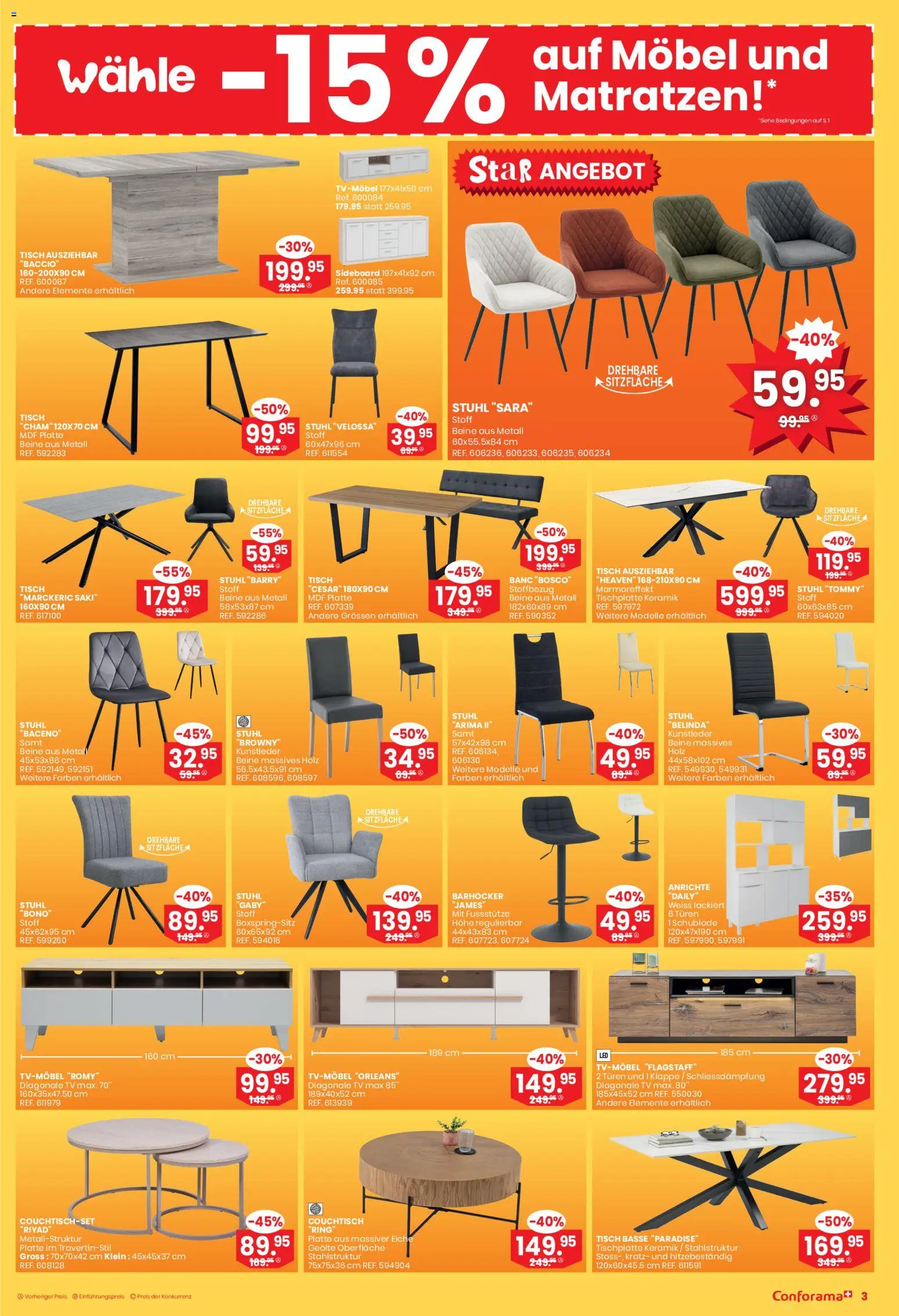 Conforama Aktionen – gültig ab 21.01.2026 | Seite: 3 | Produkte: Tisch, Couchtisch, TV, Sideboard