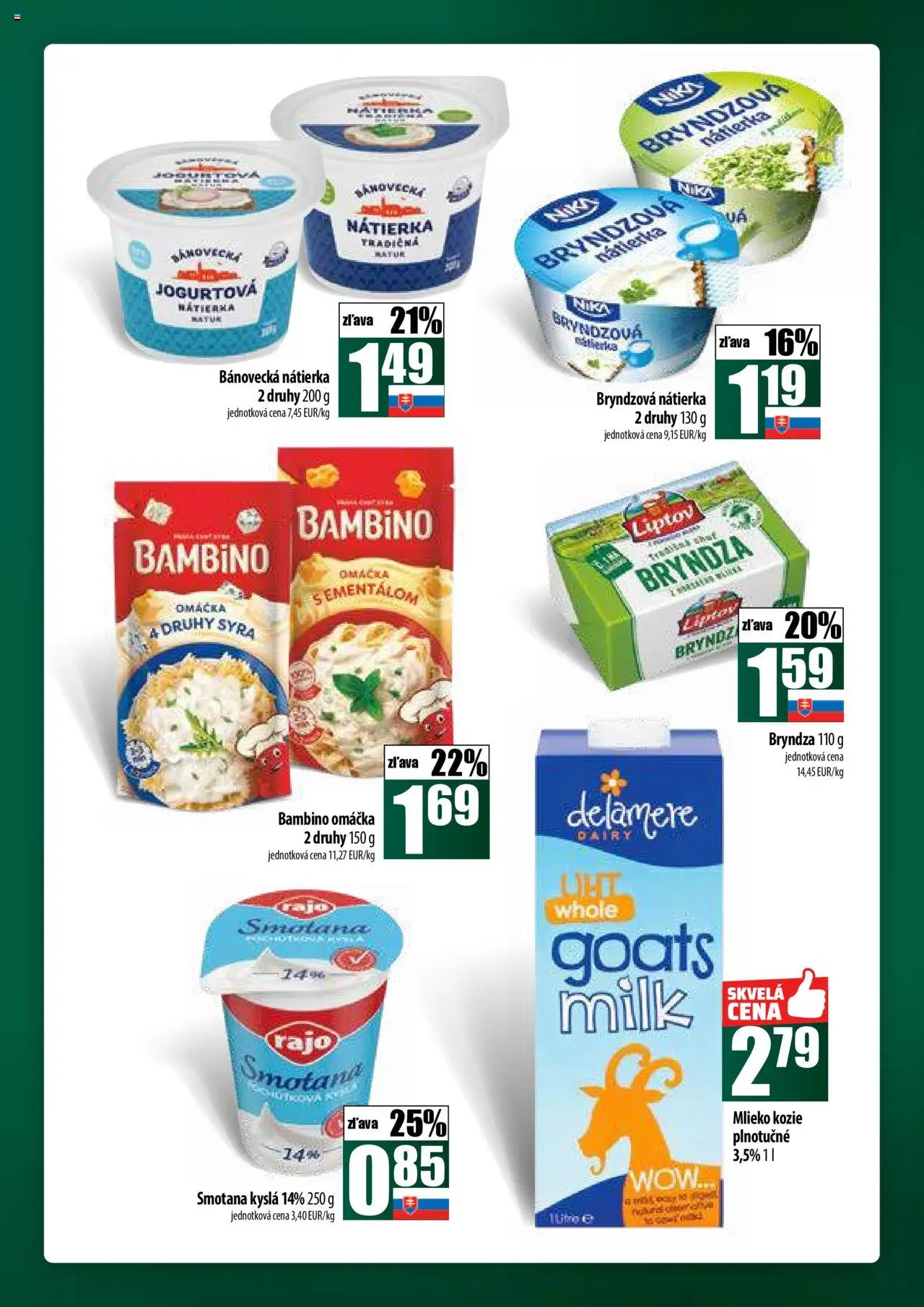 COOP Jednota široká ponuka │ platný od 14.08.2025 | Strana: 27 | Produkty: Mlieko, Smotana, Bryndza, Omáčka