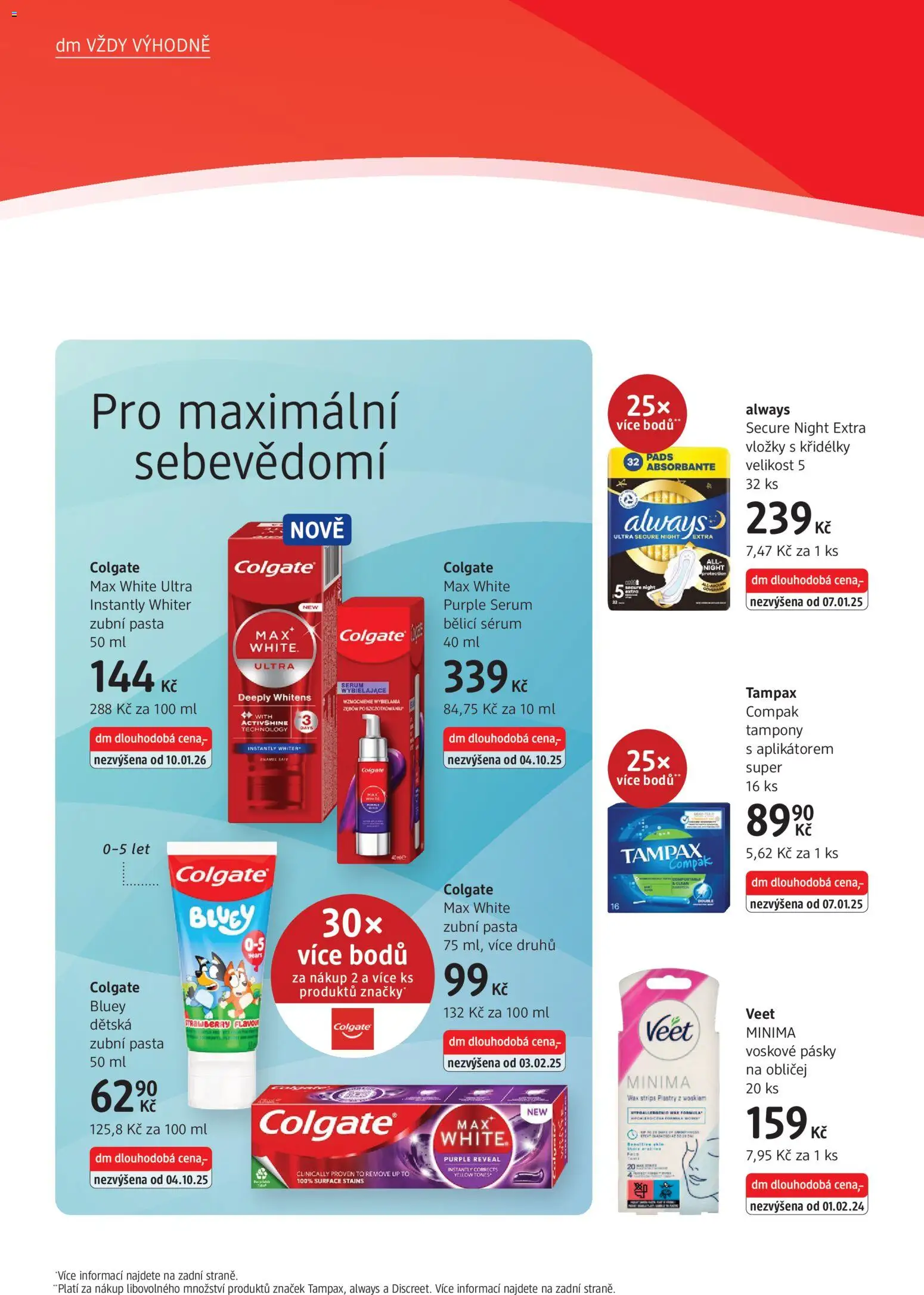 dm drogerie leták od 05.02.2026 | Strana: 8 | Produkty: Zubní pasta, Vložky, Sérum, Tampony