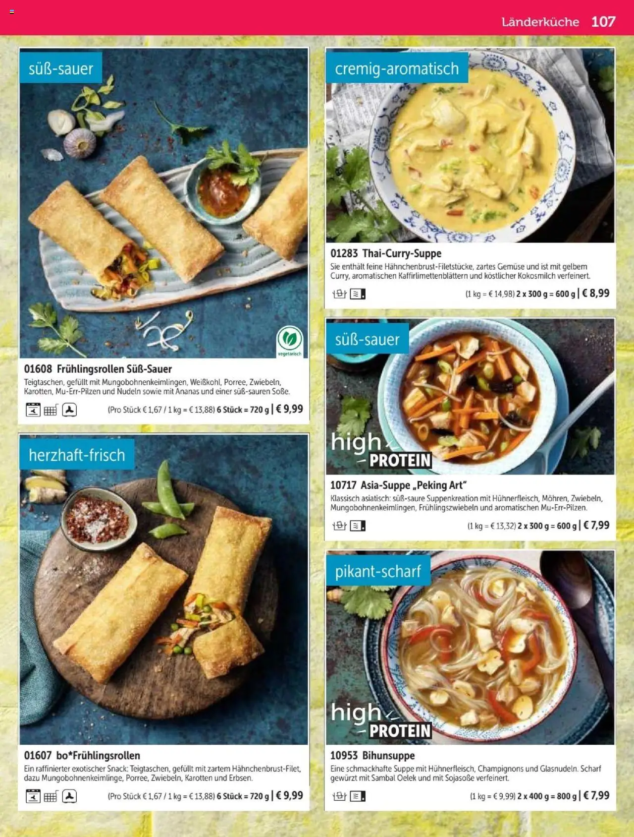 Bofrost Katalog – gültig ab 07.09.2025 | Seite: 107 | Produkte: Sojasoße, Champignons, Gemüse, Nudeln