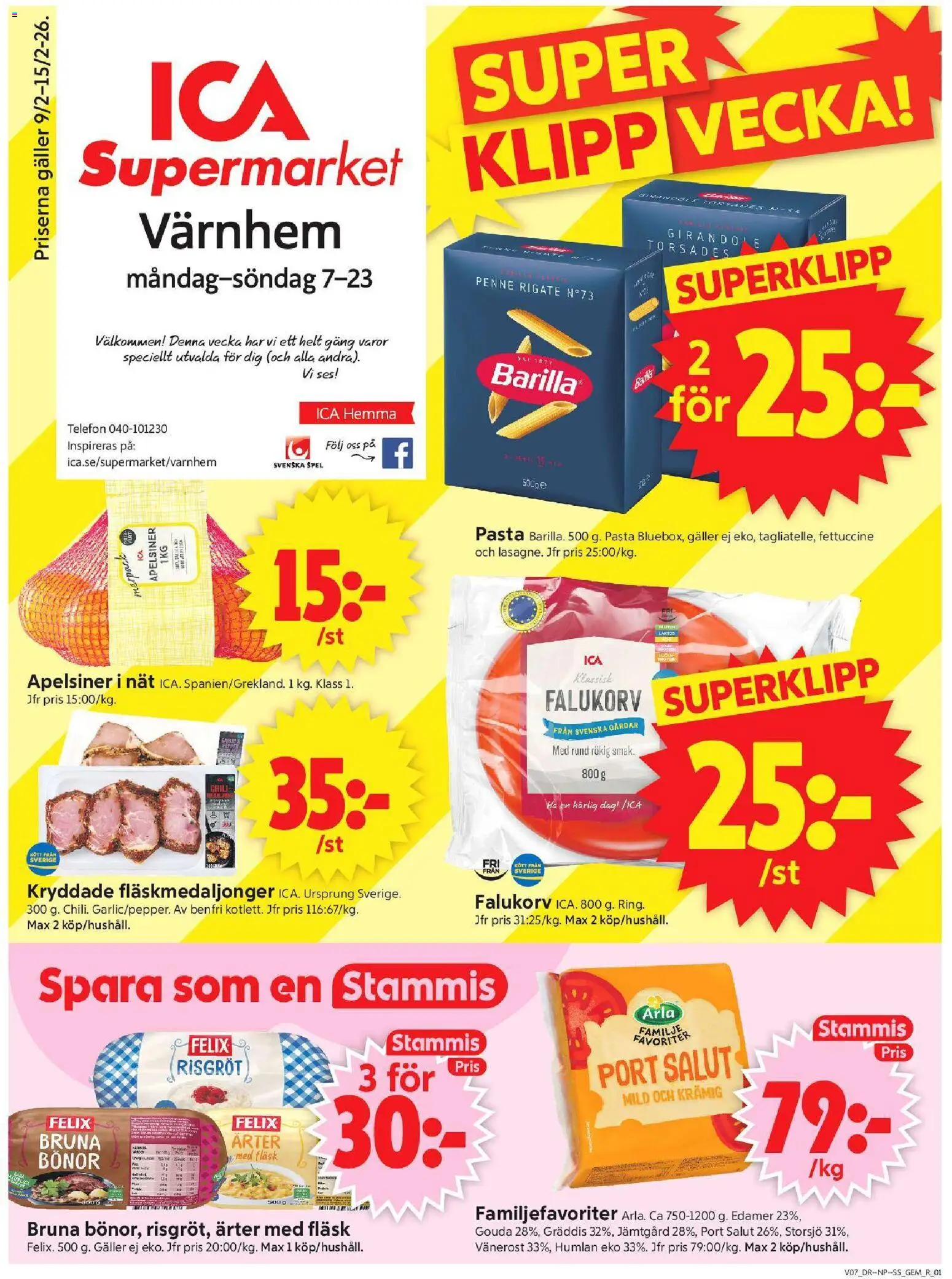 ICA Supermarket reklamblad aktuell från 09.02.2026 | Sida: 1