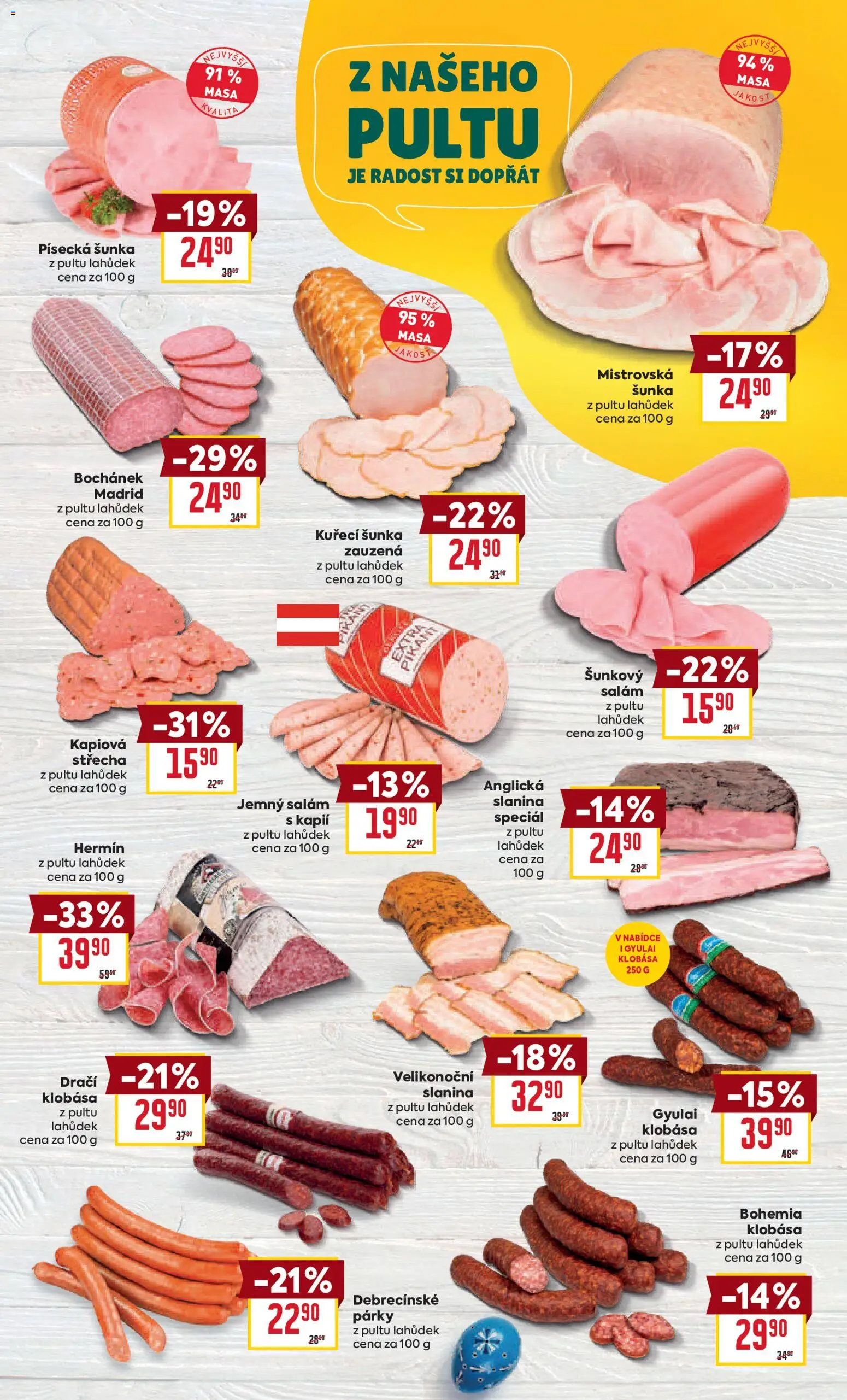Billa leták - Velikonoce  od 18.03.2026 | Strana: 7 | Produkty: Salám, Šunka, Šunkový salám, Slanina