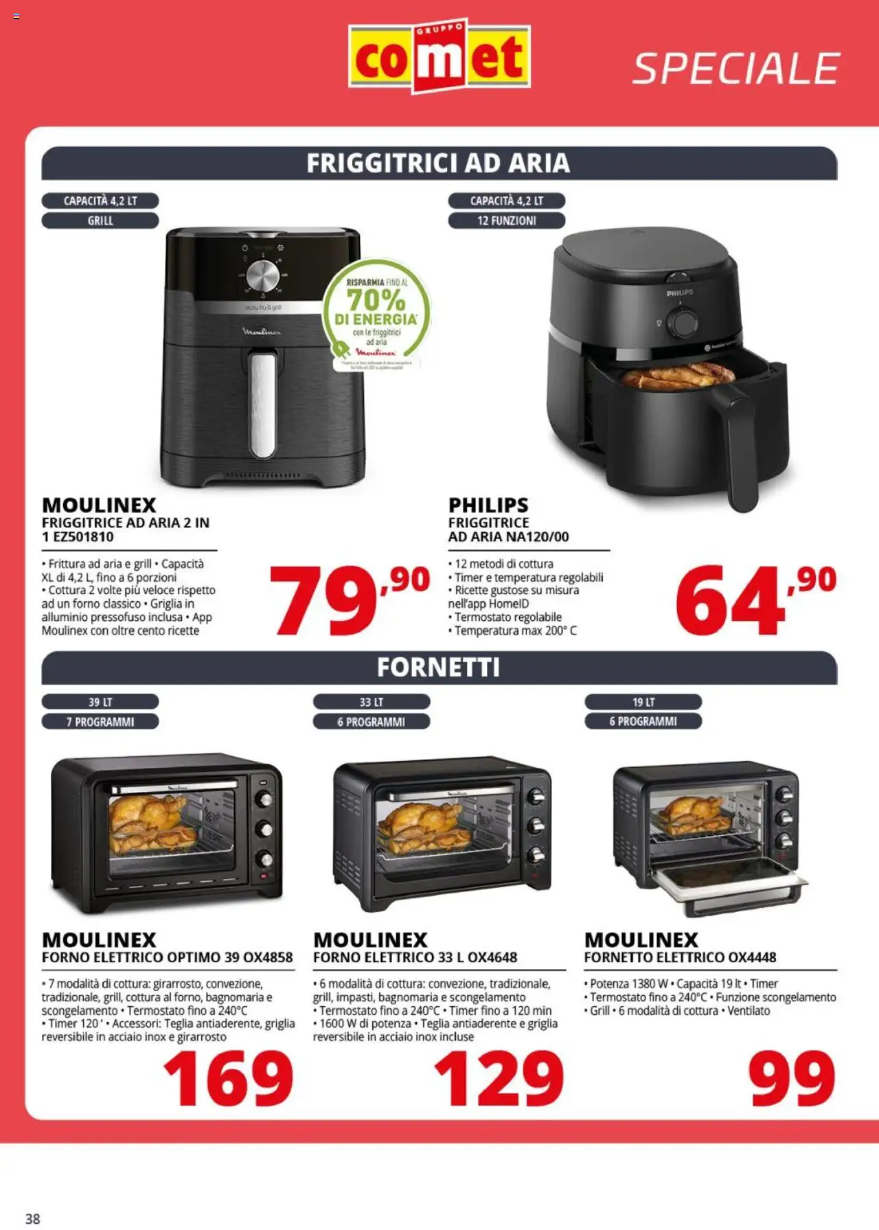 Volantino Comet del 05.08.2025 | Pagina: 38 | Prodotti: Fornetto, Forno, Alluminio, Friggitrice