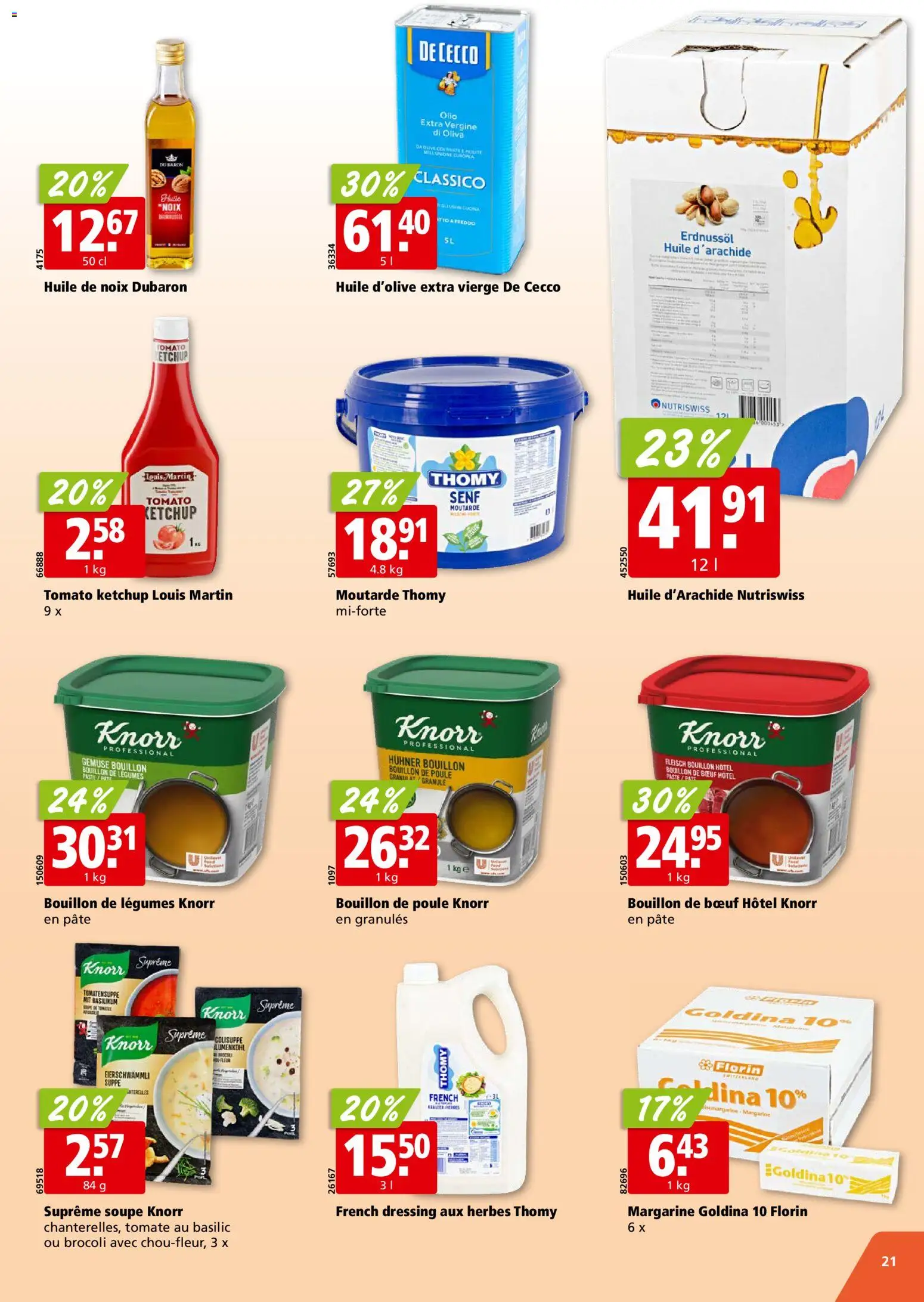 Aligro Aktionen Chavannes, Matran, Genève, Sion – gültig ab 05.01.2026 | Seite: 21 | Produkte: Dressing, Gemüse, Ketchup