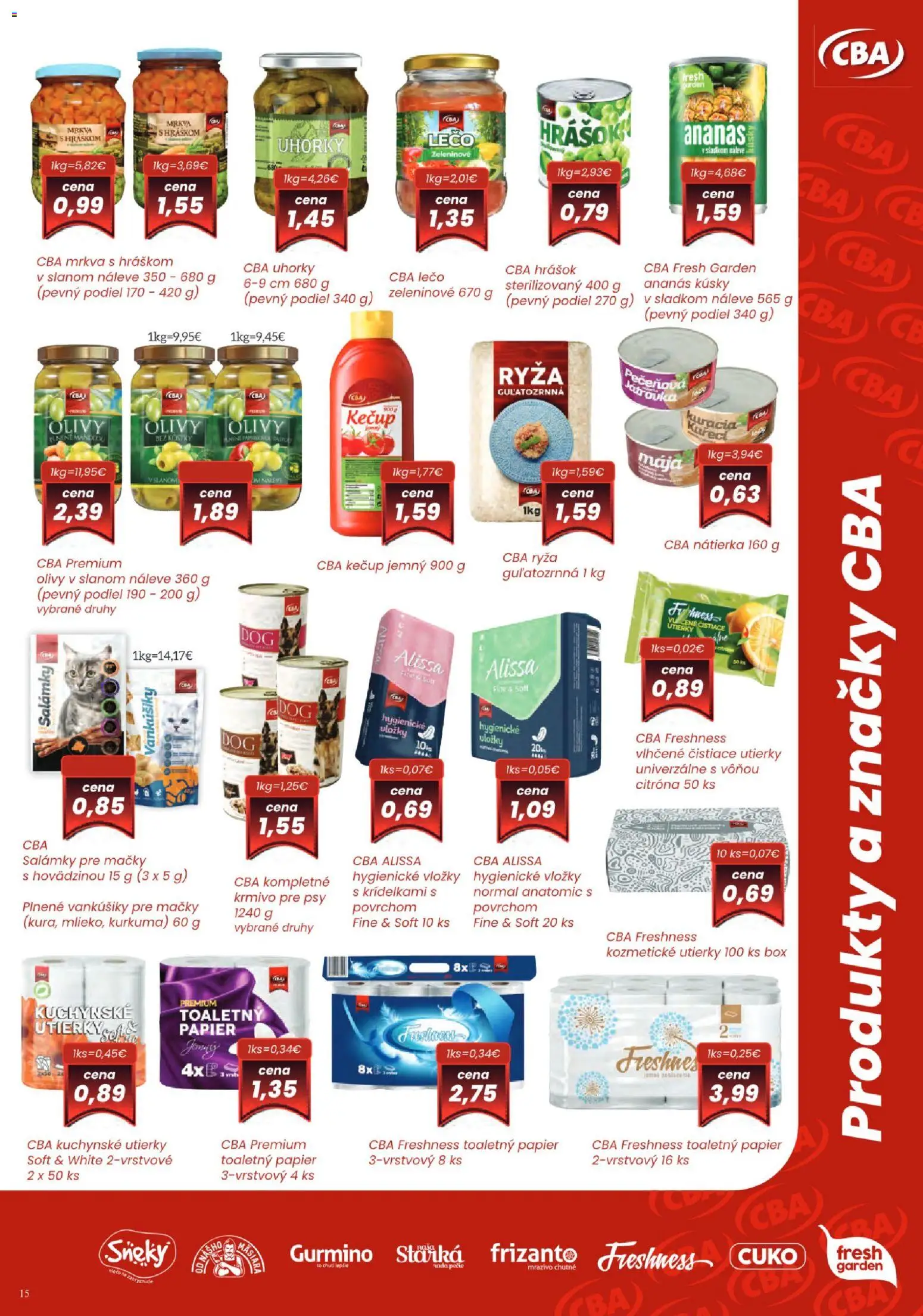 Nové Sintra akcie – leták je platný od 01.04.2026 | Strana: 15 | Produkty: Ryža, Toaletný papier, Čistiace utierky, Ananás