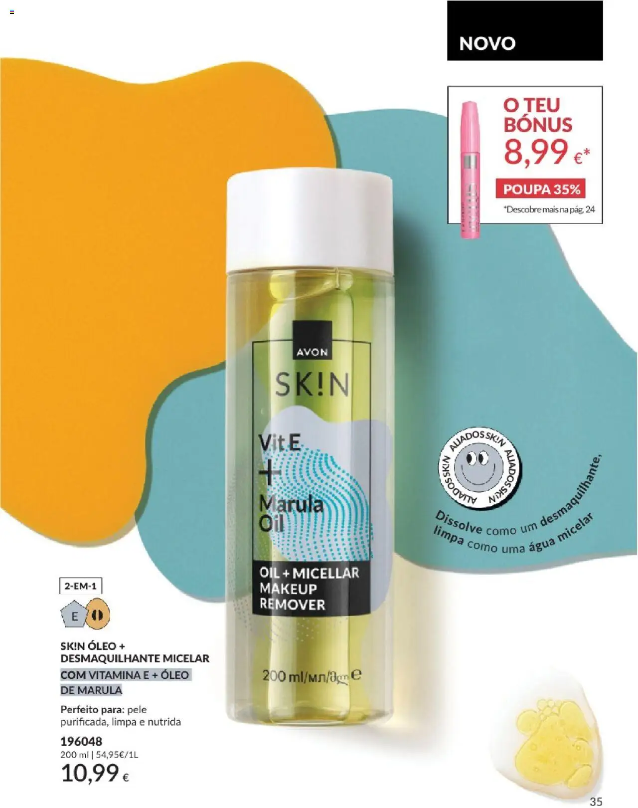 Catálogo Avon Campanha 8 │ válido de 01.08.2025 | Página: 35 | Produtos: Agua, Água micelar, Óleo