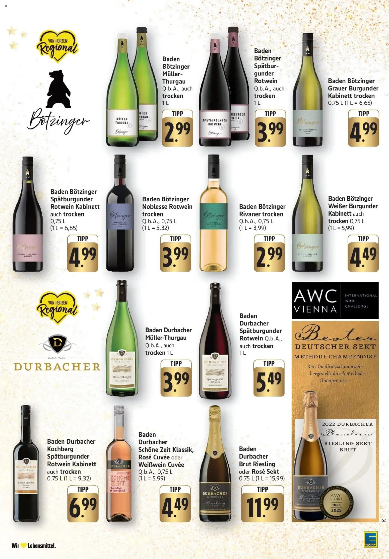 Edeka prospekt Emmendingen	 – gültig ab 15.12.2025 | Seite: 19 | Produkte: Weißwein, Rotwein, Sekt, Rotwein trocken