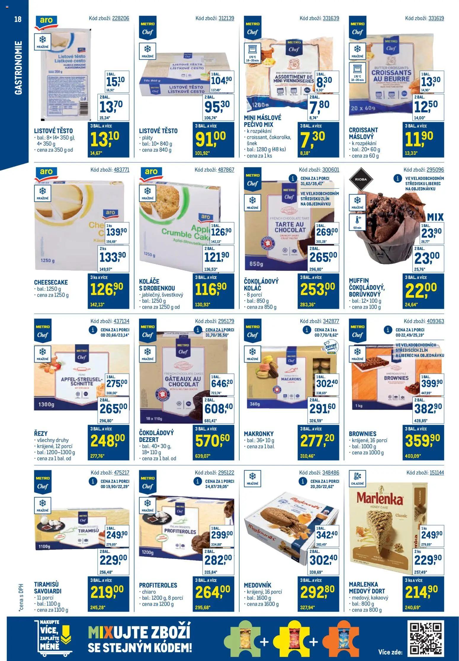 Makro leták - Stabilně výhodná cena – gastronomie od 24.09.2025 | Strana: 18 | Produkty: Tiramisu, Makronky, Medovník, Těsto