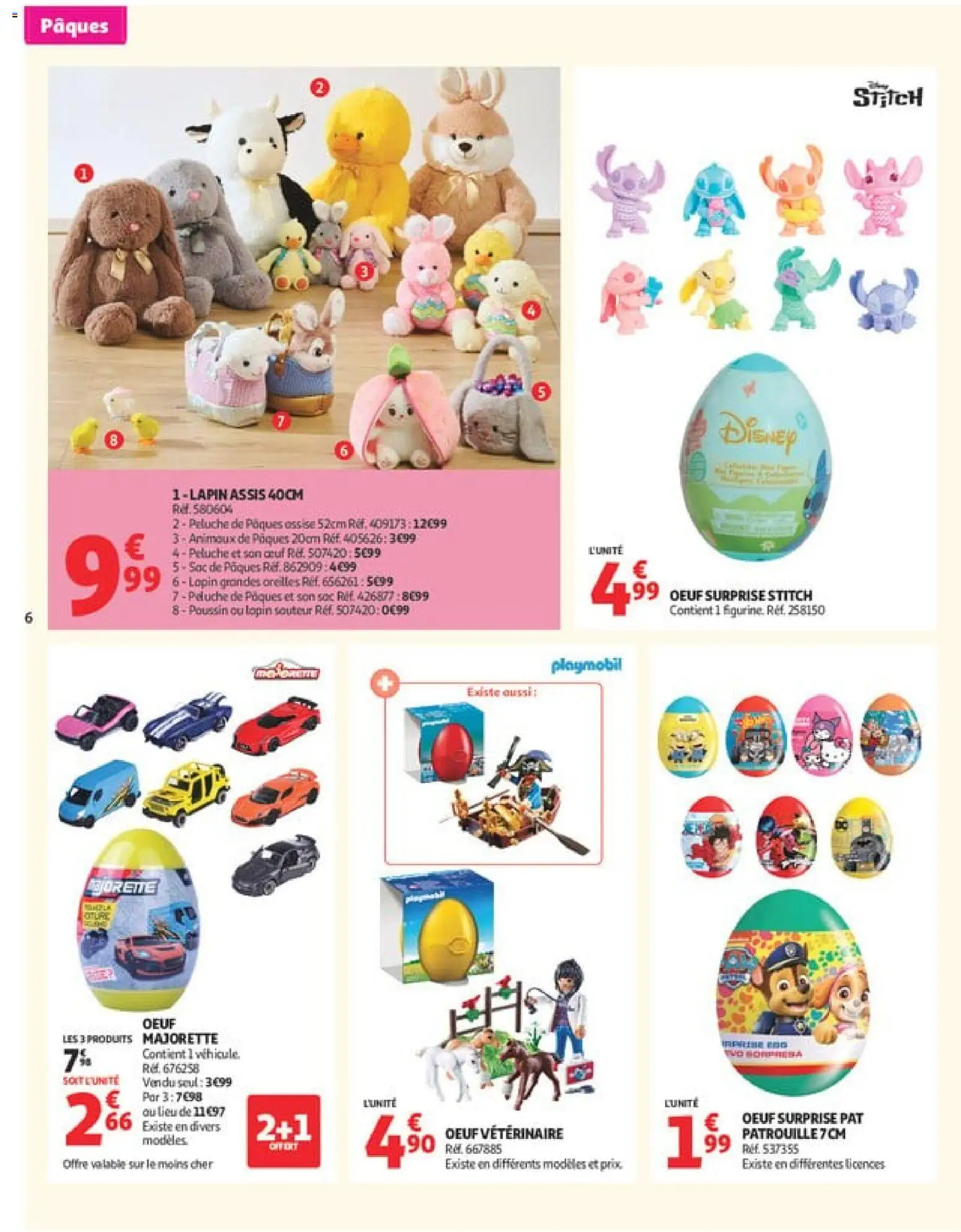{H1} | Page: 6 | Produits: Sac, Playmobil, Peluche, Lapin