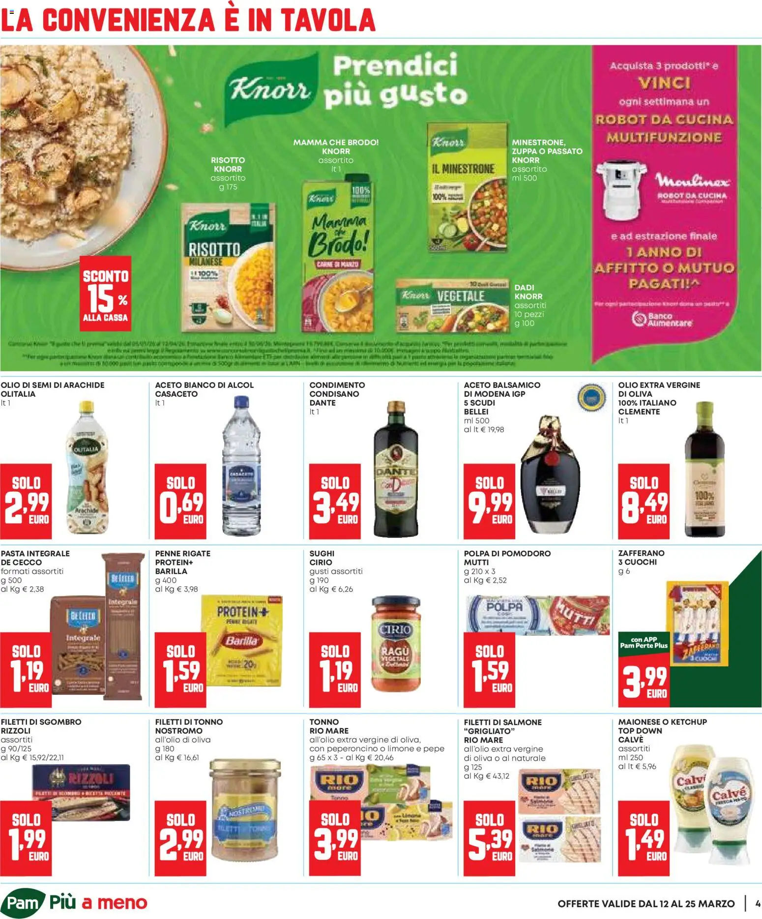 Volantino Panorama del 12.03.2026 | Pagina: 4 | Prodotti: Minestrone, Ketchup, Tonno, Robot da cucina