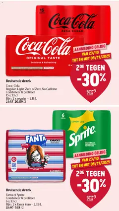 Fanta of Sprite, Combineer & profiteer 6 x 33 cl - Voorbeeld van een folder van Delhaize, geldig van 23.10.2025 | Pagina: 29