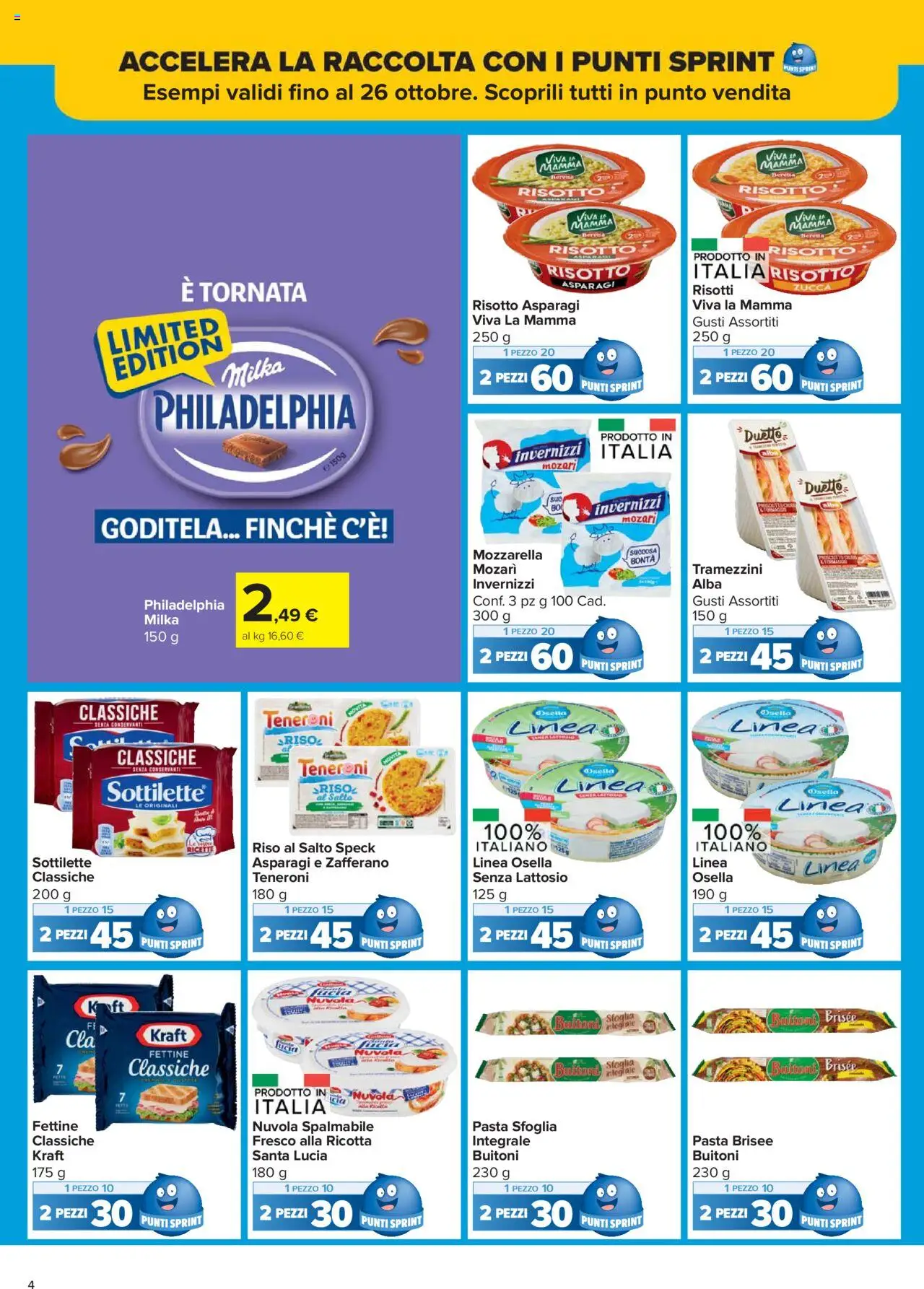 Volantino Carrefour del 10.10.2025 | Pagina: 4 | Prodotti: Riso, Pasta, Asparagi, Pasta brisée