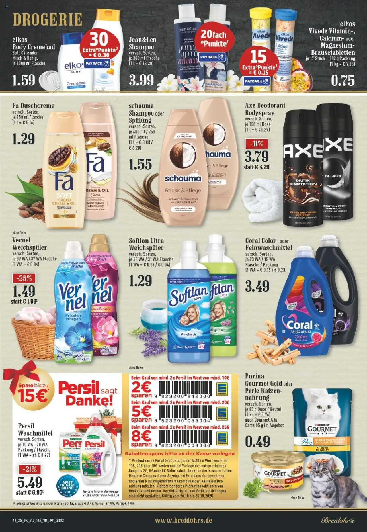Edeka prospekt Rösrath	 – gültig ab 19.10.2025 | Seite: 15 | Produkte: Milch, Weichspüler, Vernel, Persil