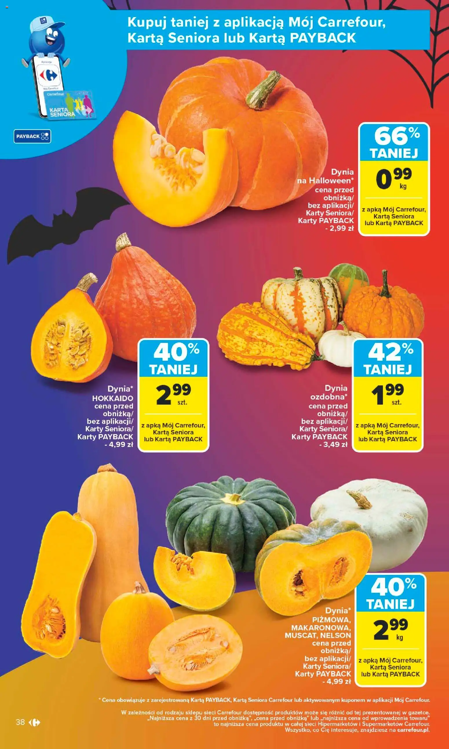 Carrefour Gazetka - Starachowice Zmieniliśmy się dla Ciebie od 27.10.2025 | Strona: 40 | Produkty: Karta, Dynia