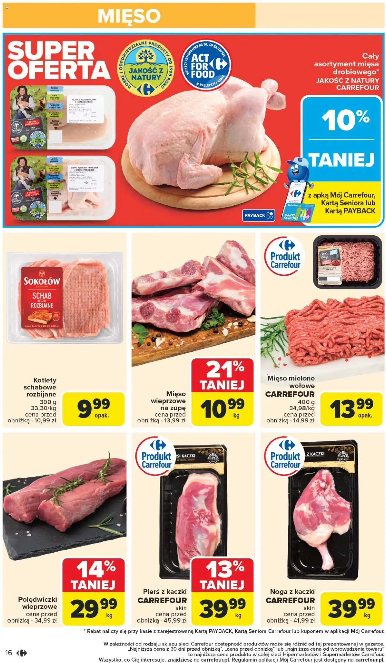 Carrefour Gazetka od 11.08.2025 | Strona: 18 | Produkty: Karta, Mięso mielone wołowe, Mięso mielone, Pierś z kaczki