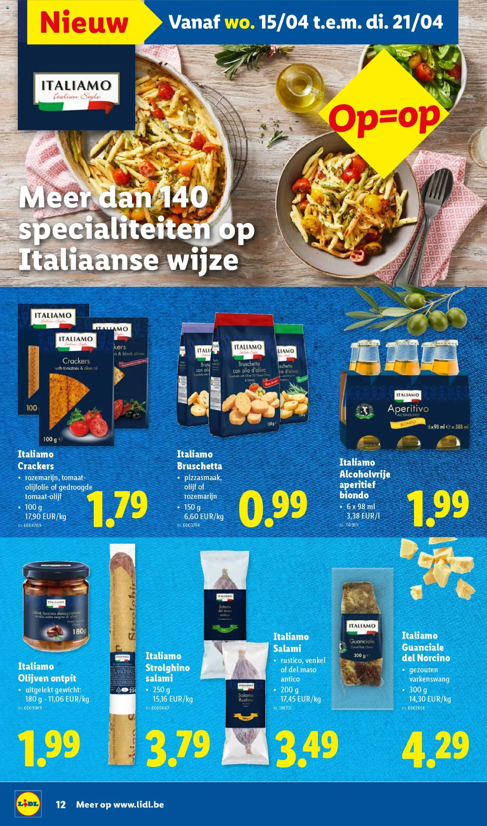 {H1} | Pagina: 12 | Producten: Olijfolie, Gewicht, Tomaat, Salami