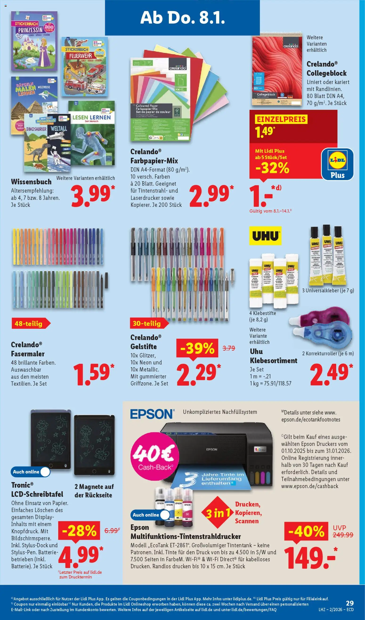 Lidl - Prospekt – gültig ab 05.01.2026 | Seite: 41 | Produkte: Epson, Batterie, Laserdrucker