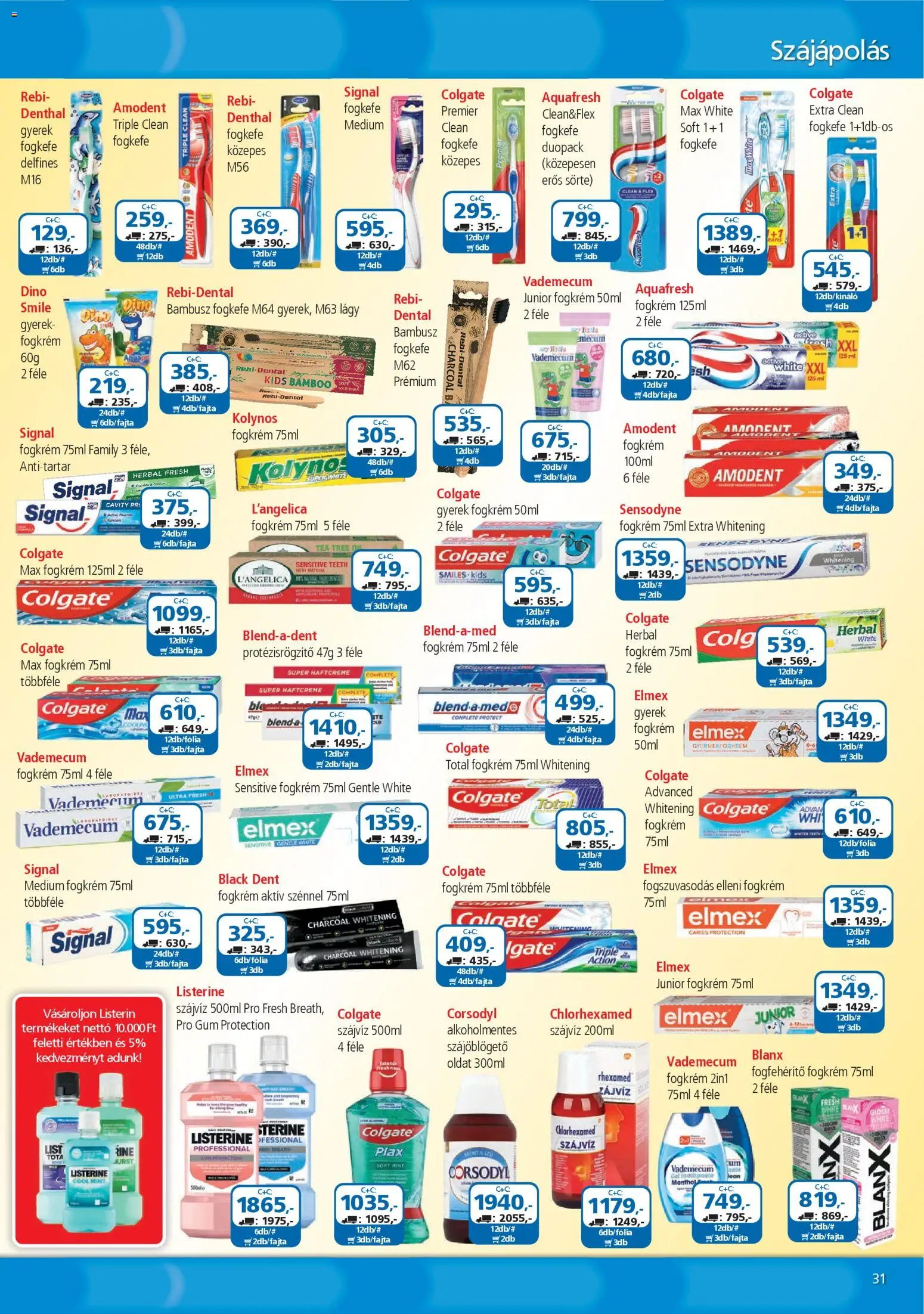 ÁRKLUB akciós ujság - amely érvényes a következő dátumtól: 01.03.2026 | Oldal: 31 | Termékek: Tea, Fogkrém, Fogkefe, Szájvíz