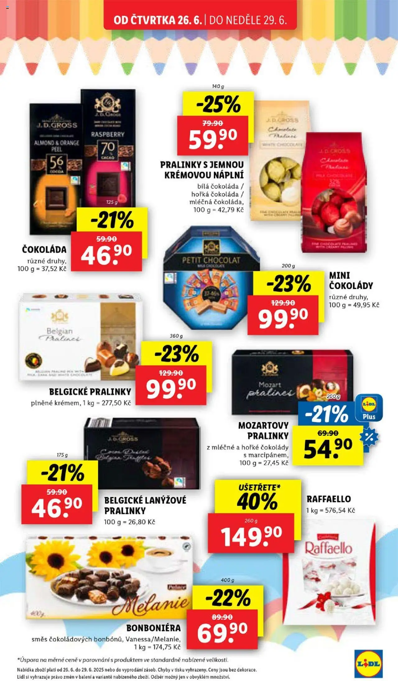 Lidl leták od 26.06.2025 | Strana: 21 | Produkty: Čokoláda, Bonboniéra, Horká čokoláda, Belgické pralinky