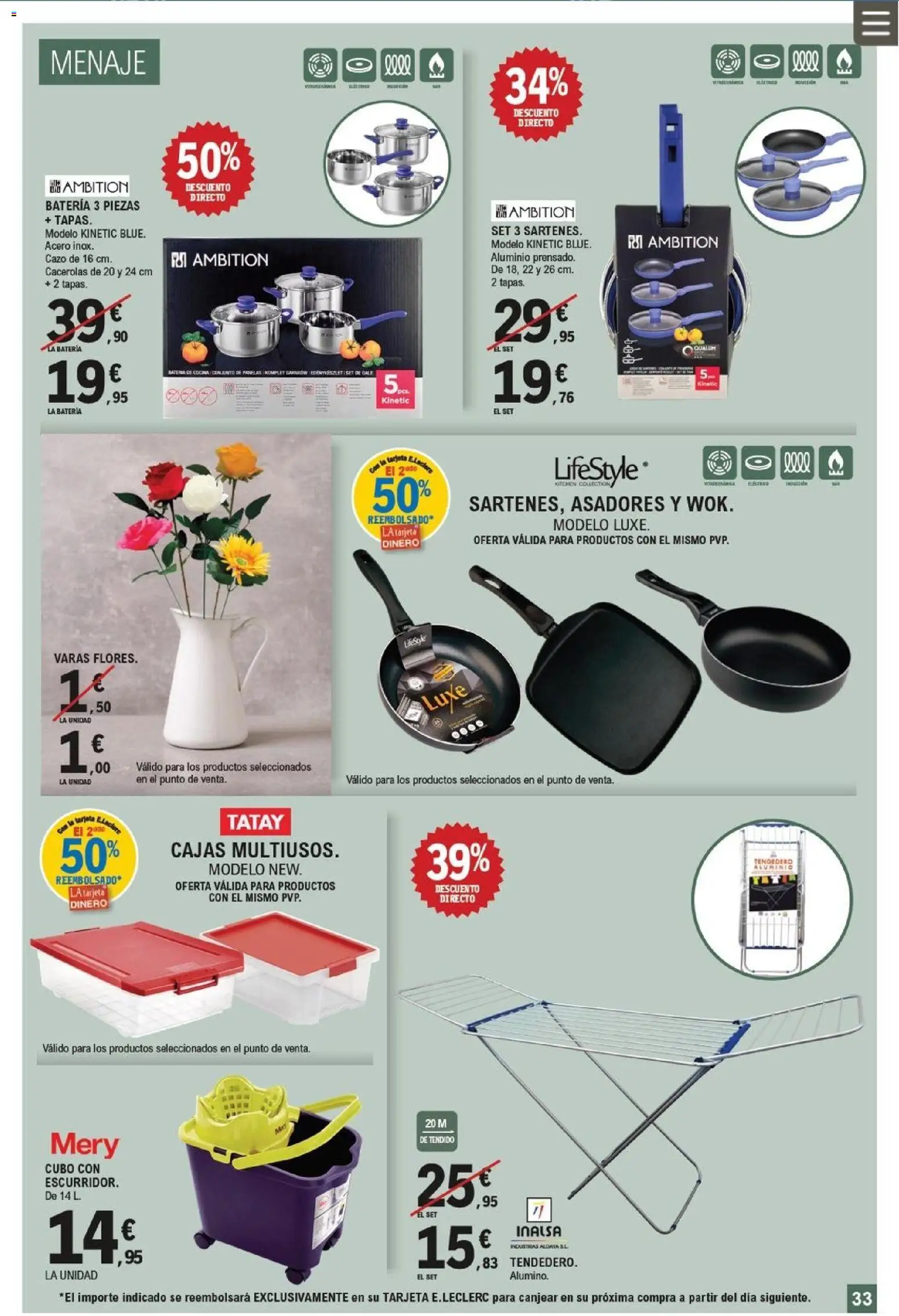 E.Leclerc folleto │ válido desde el 21.01.2026 | Página: 33 | Productos: Tendedero, Batería