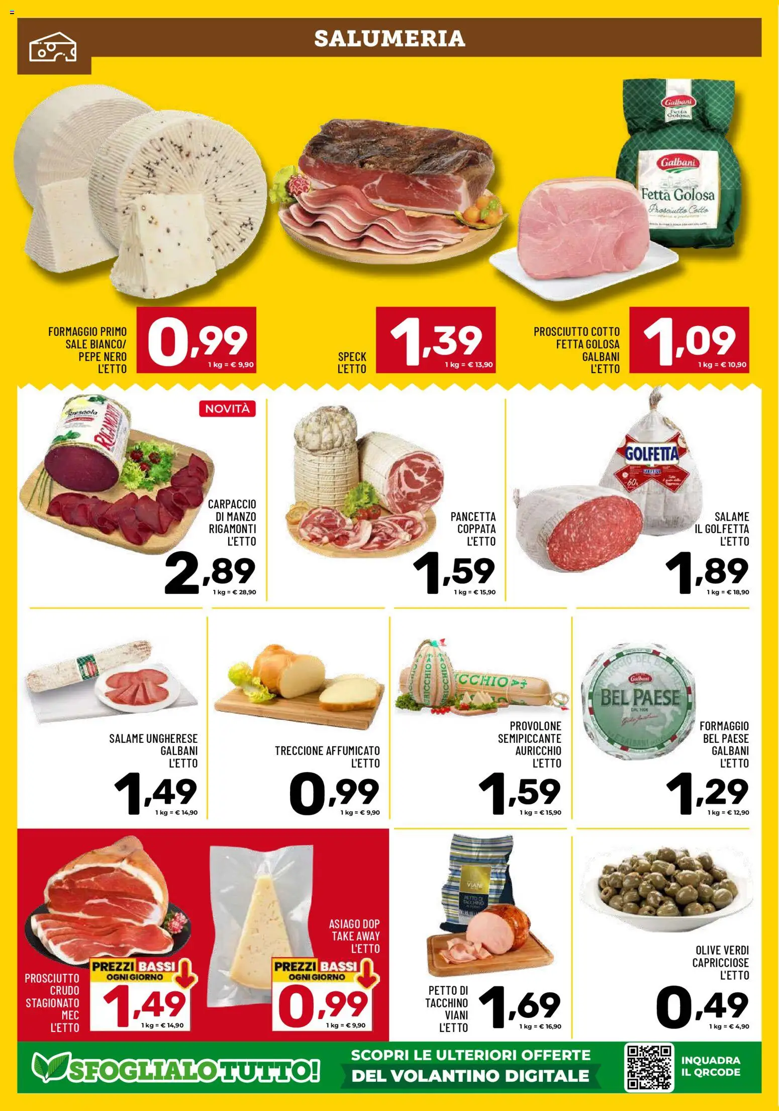 Volantino Il Centesimo del 18.12.2025 | Pagina: 6 | Prodotti: Bresaola, Pancetta, Sale, Prosciutto