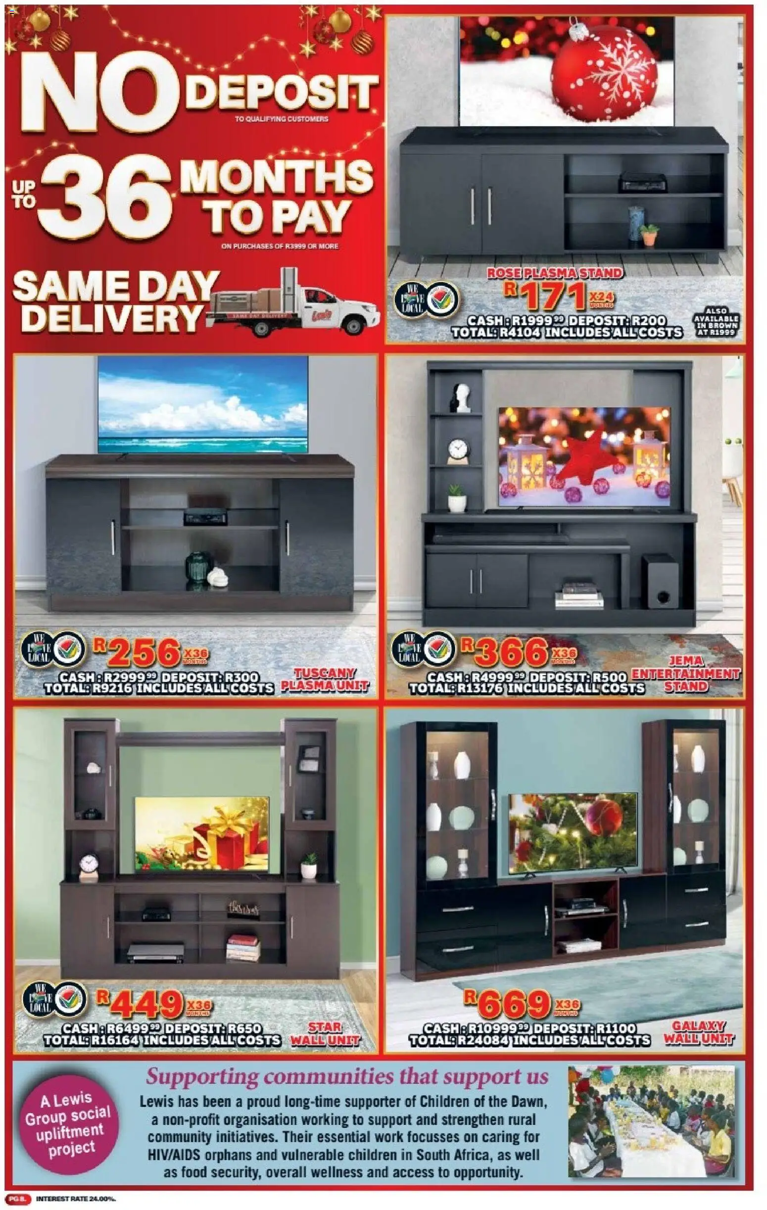 New Lewis Stores catalogue – valid from 08.12.2025 | Page: 8 | Products: Wall unit, Plasma unit