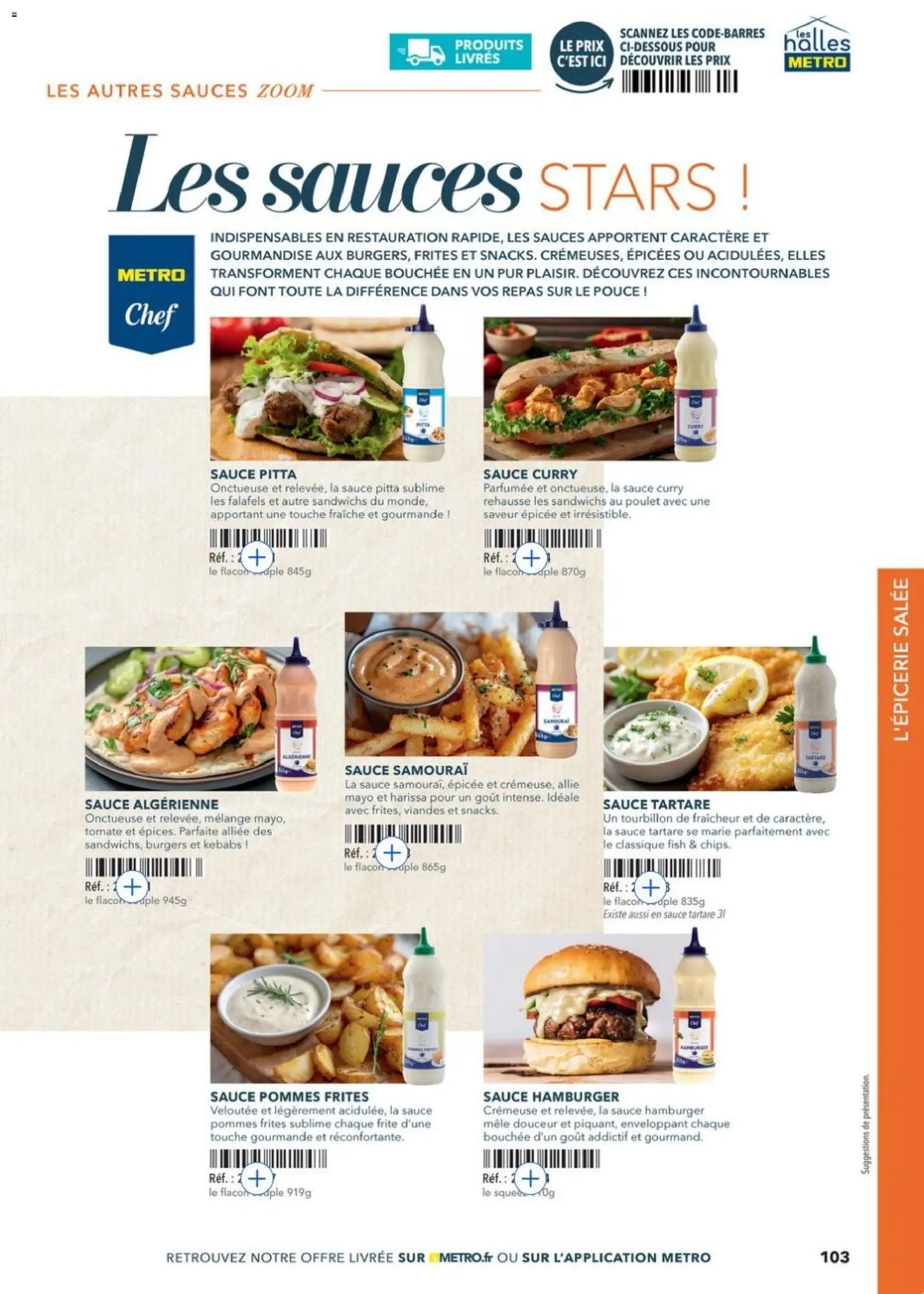 {H1} | Page: 103 | Produits: Harissa, Frites, Curry, Pommes