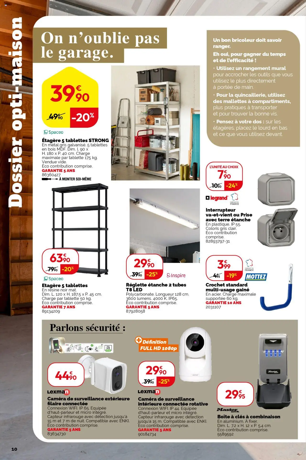  | Page: 10 | Produits: Tablette, Boîte à clés, Interrupteur, Étagère