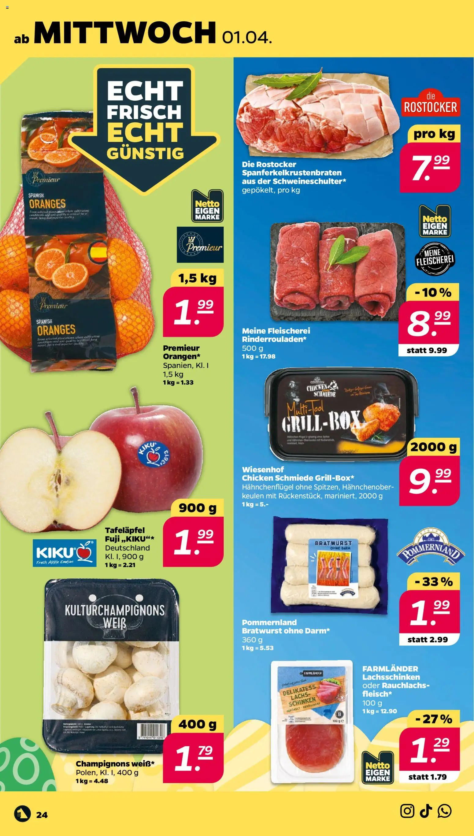 Netto Prospekt 	 – gültig ab 30.03.2026 | Seite: 30 | Produkte: Bratwurst, Apple, Lachs, Schinken