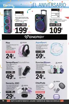 E.Leclerc folleto │ válido desde el 14.07.2025 | Página: 46 | Productos: Radio, Micrófono, Altavoz, Batería