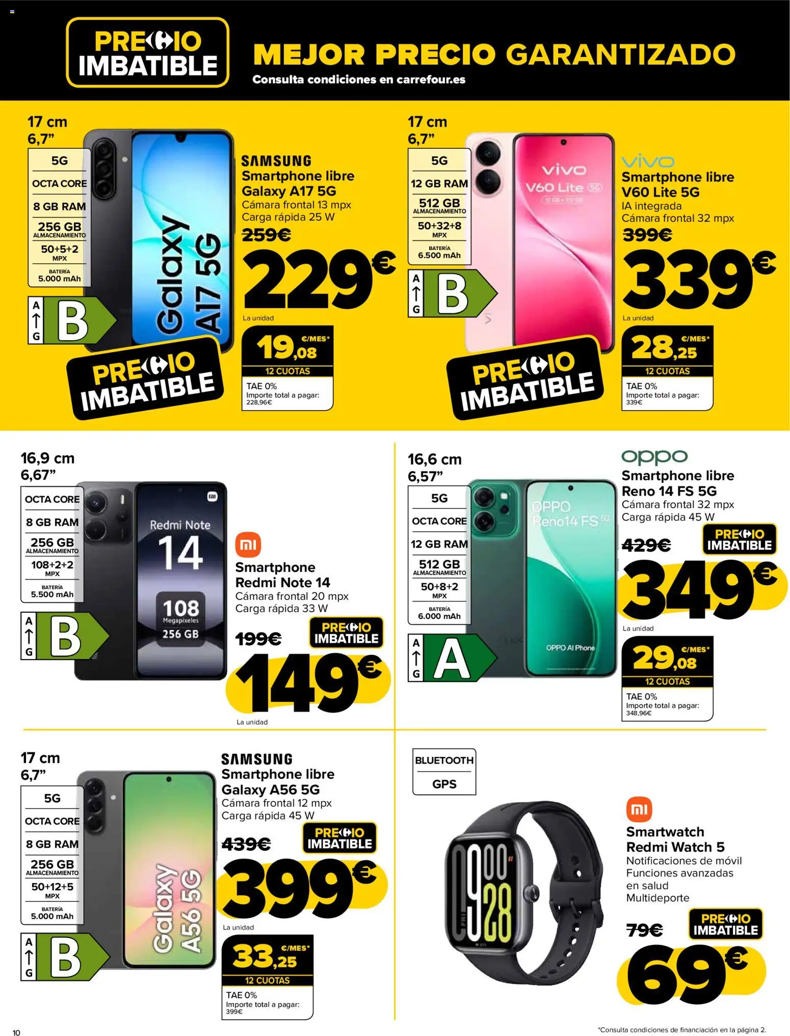 Carrefour - Black Friday │ válido desde el 20.11.2025 | Página: 10 | Productos: Smartphone, Cámara, Batería