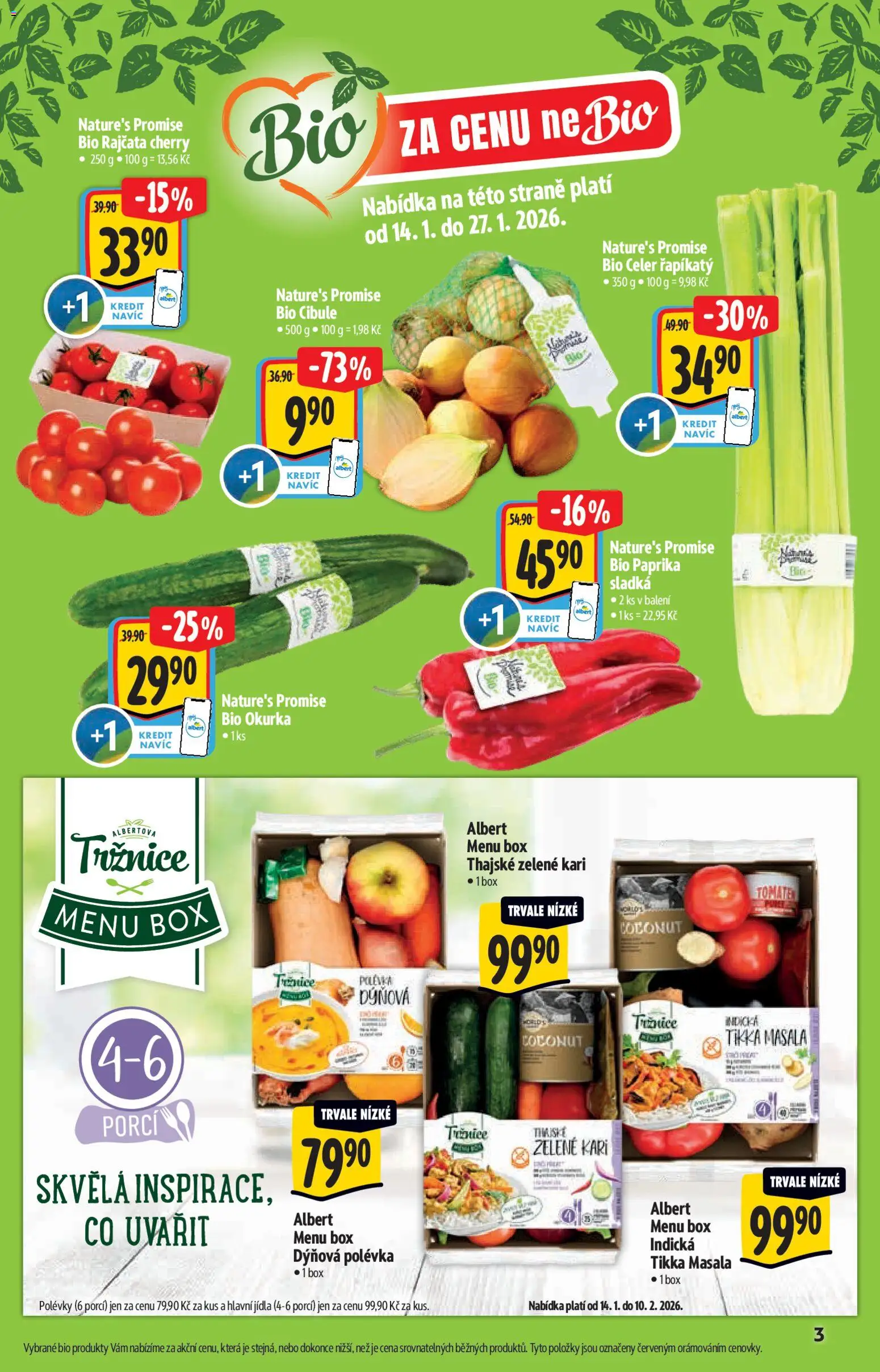 Albert katalog - Hypermarket od 14.01.2026 | Strana: 3 | Produkty: Box, Rajčata, Paprika, Cibule