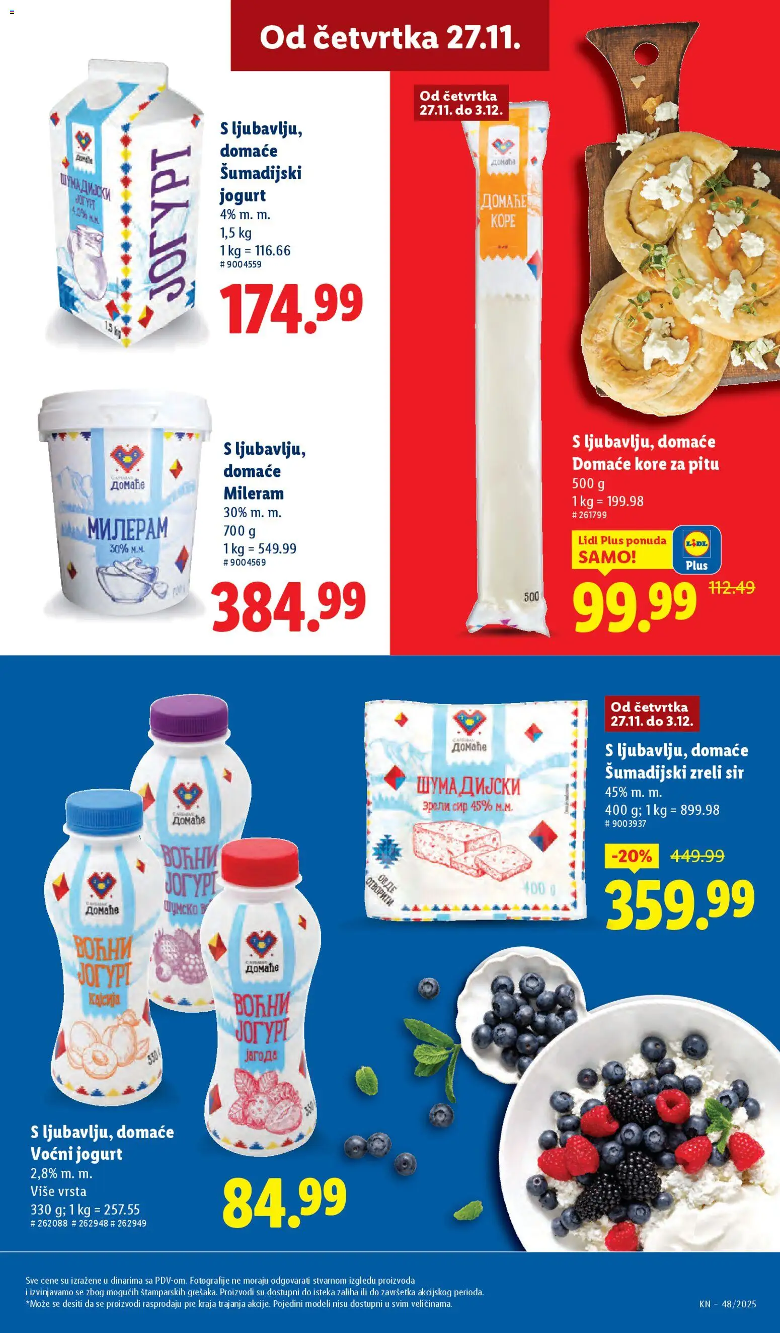 Lidl katalog - važi od 27.11.2025 | Strana: 49 | Proizvode: Sir, Jogurt, Voćni jogurt