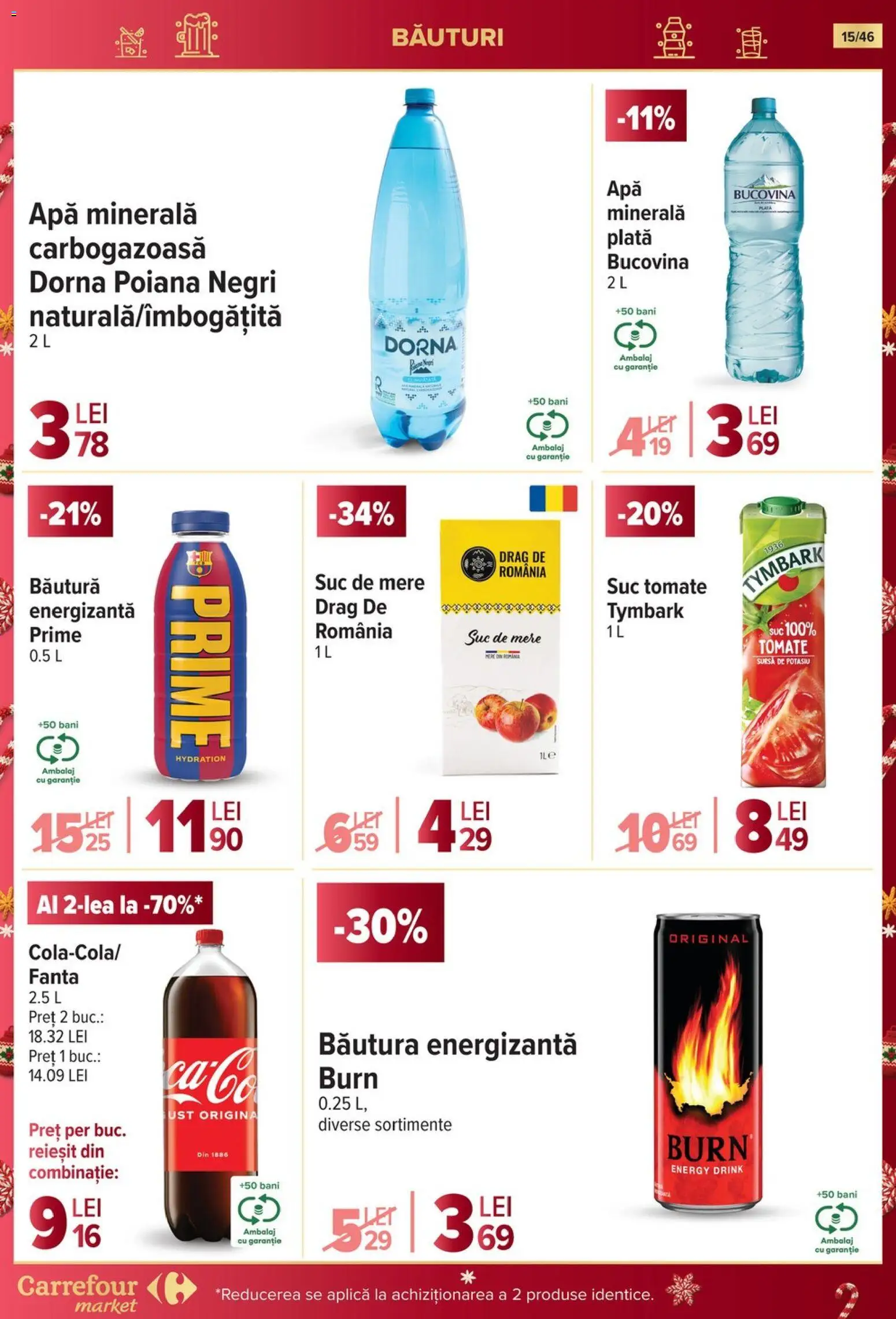 Noul catalog Carrefour – valabil de la 19.11.2025 | Pagină: 15 | Produse: Yazı tahtası kalemi, Suc, Băutură energizantă, Mere