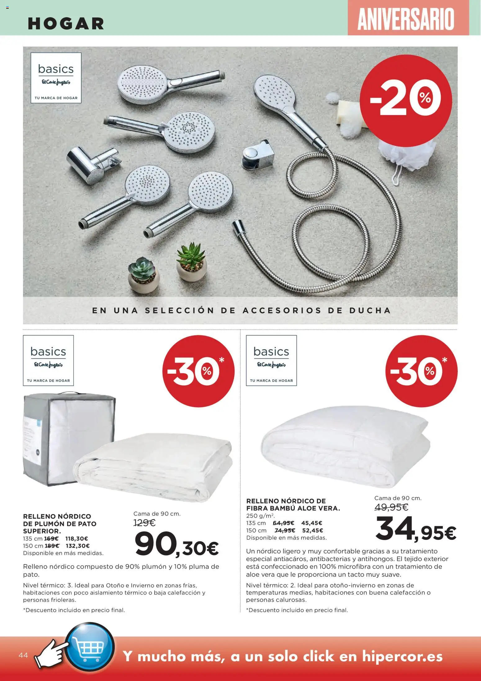 Hipercor catálogo │ válido desde el 23.10.2025 | Página: 57 | Productos: Cama, Ducha