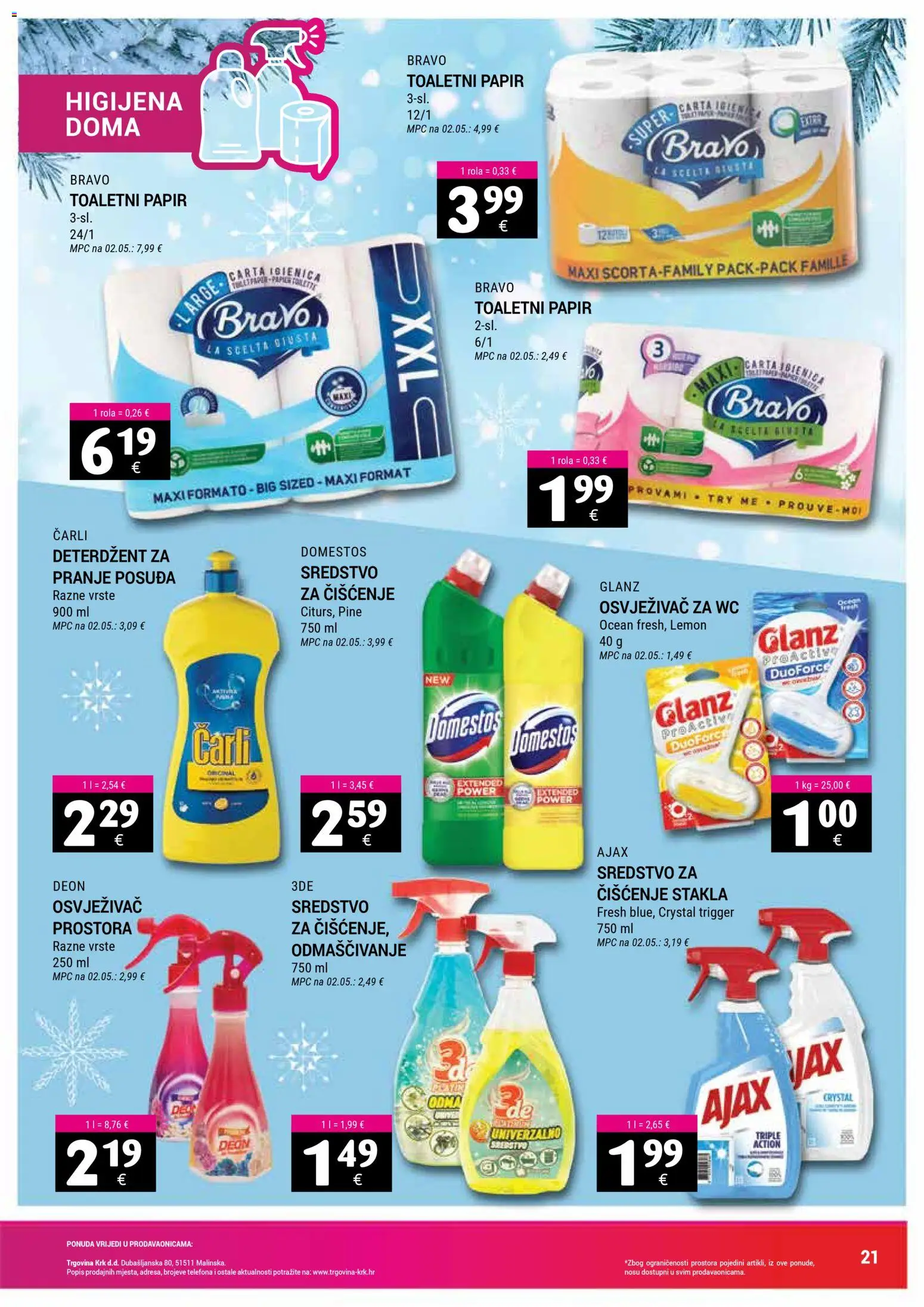 Trgovina Krk katalog | vrijedi od 16.12.2025 | Stranica: 21 | Proizvodi: Deterdžent, Toaletni papir, Domestos, Ajax