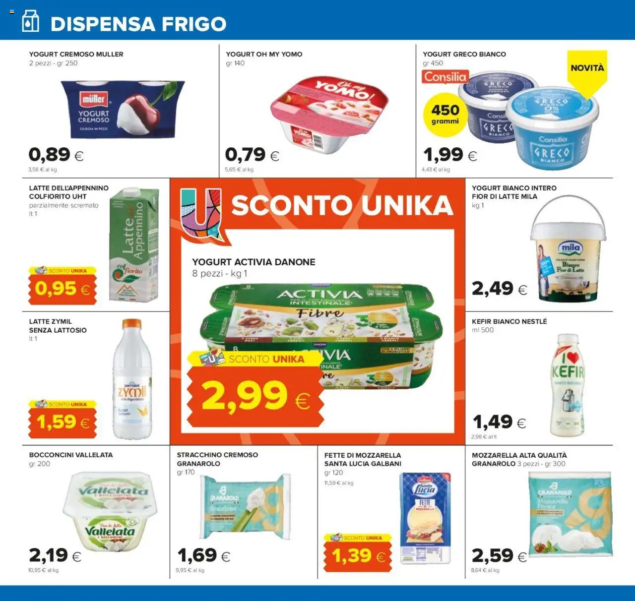 Volantino Oasi del 24.07.2025 | Pagina: 10 | Prodotti: Yogurt greco, Mozzarella, Latte, Stracchino